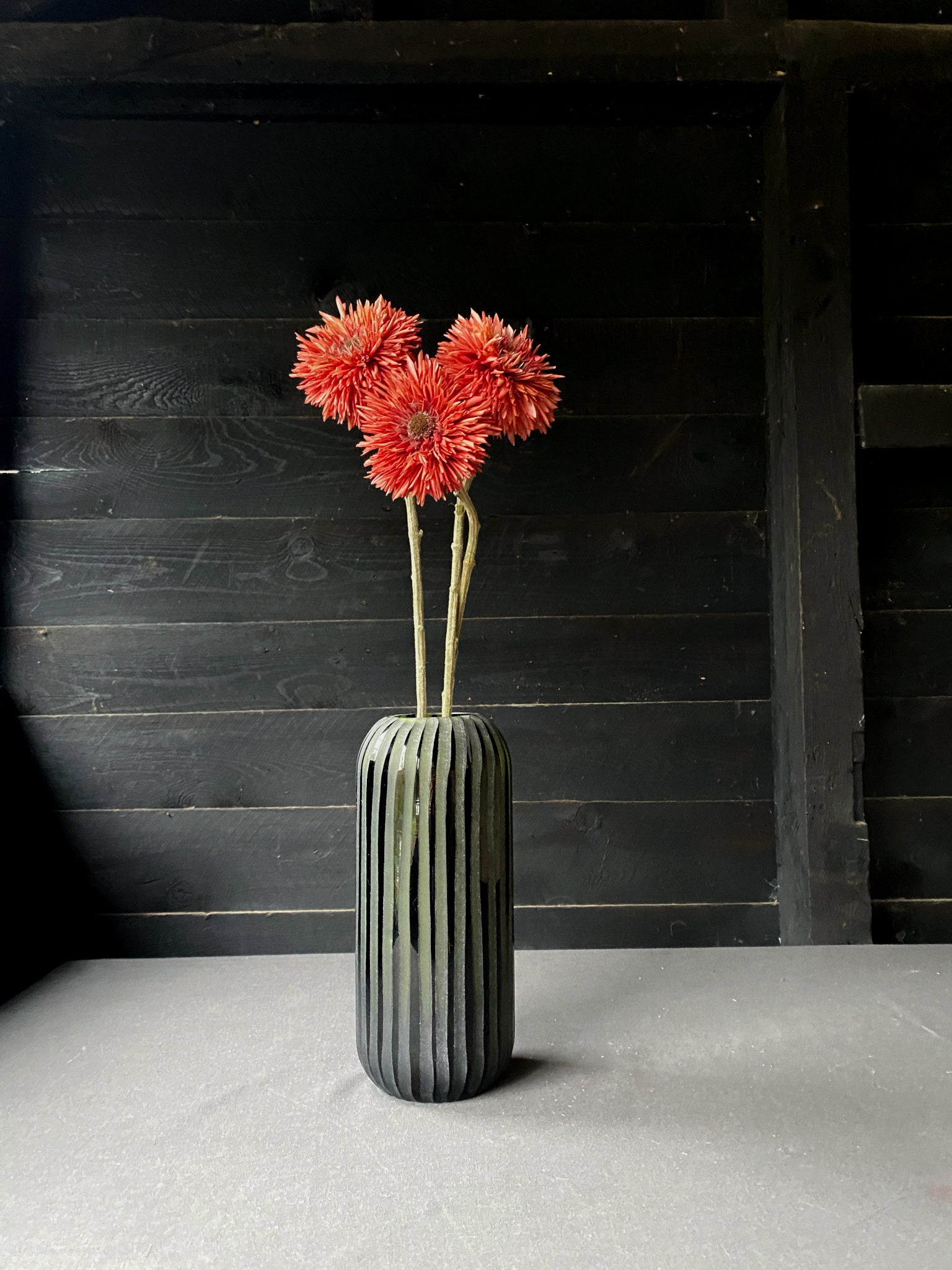 Faux Red Dahlia Stems