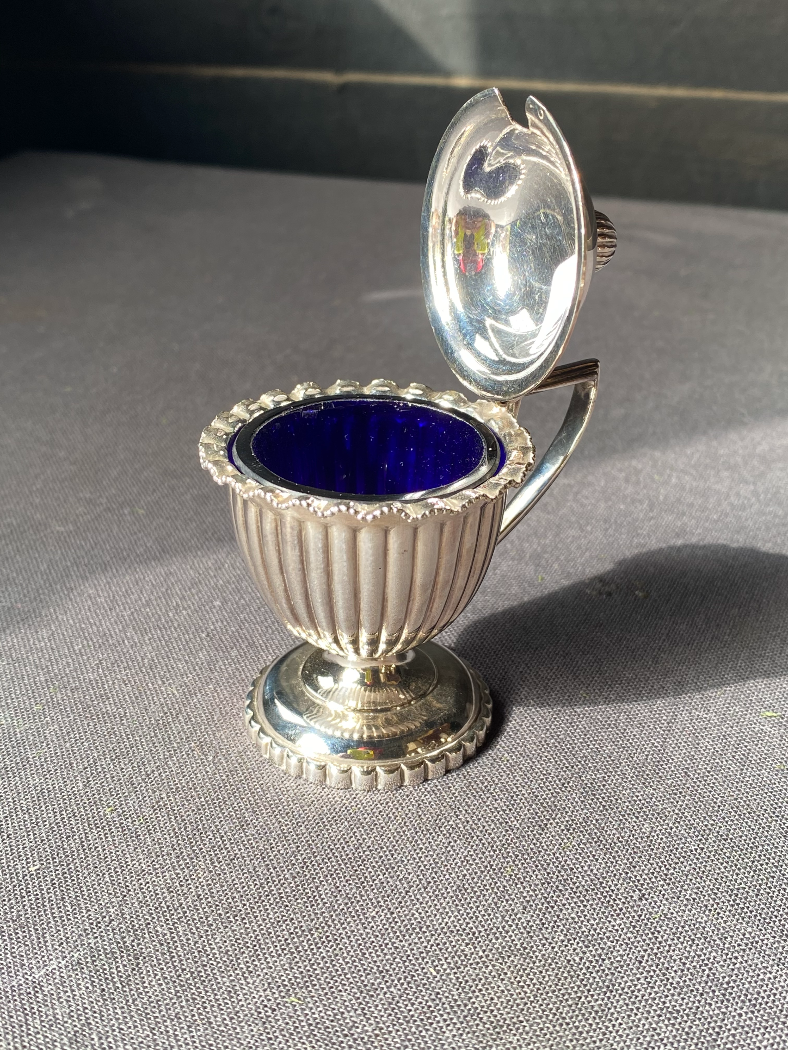 Antique Silver Plated Trophy Mustard Pot