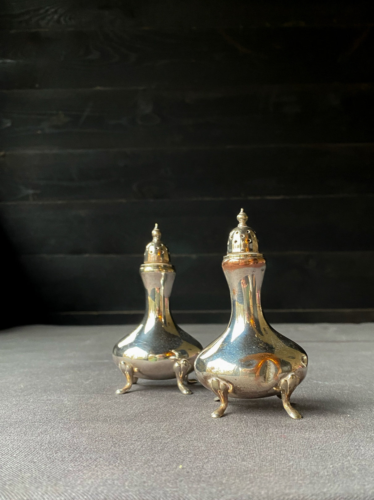Vintage Silver Plated Cruet Set of Three