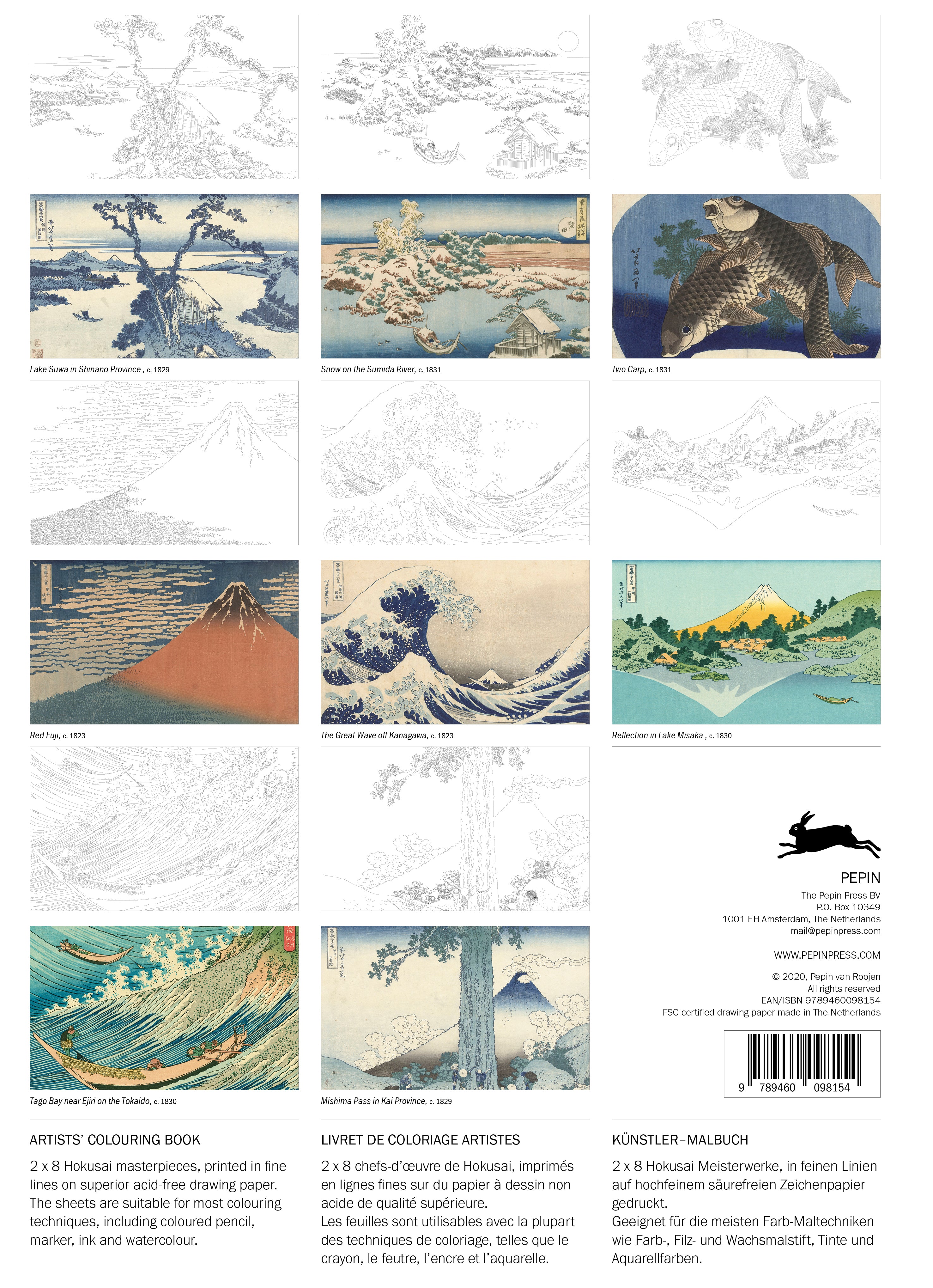 Hokusai Artist's Colouring Book