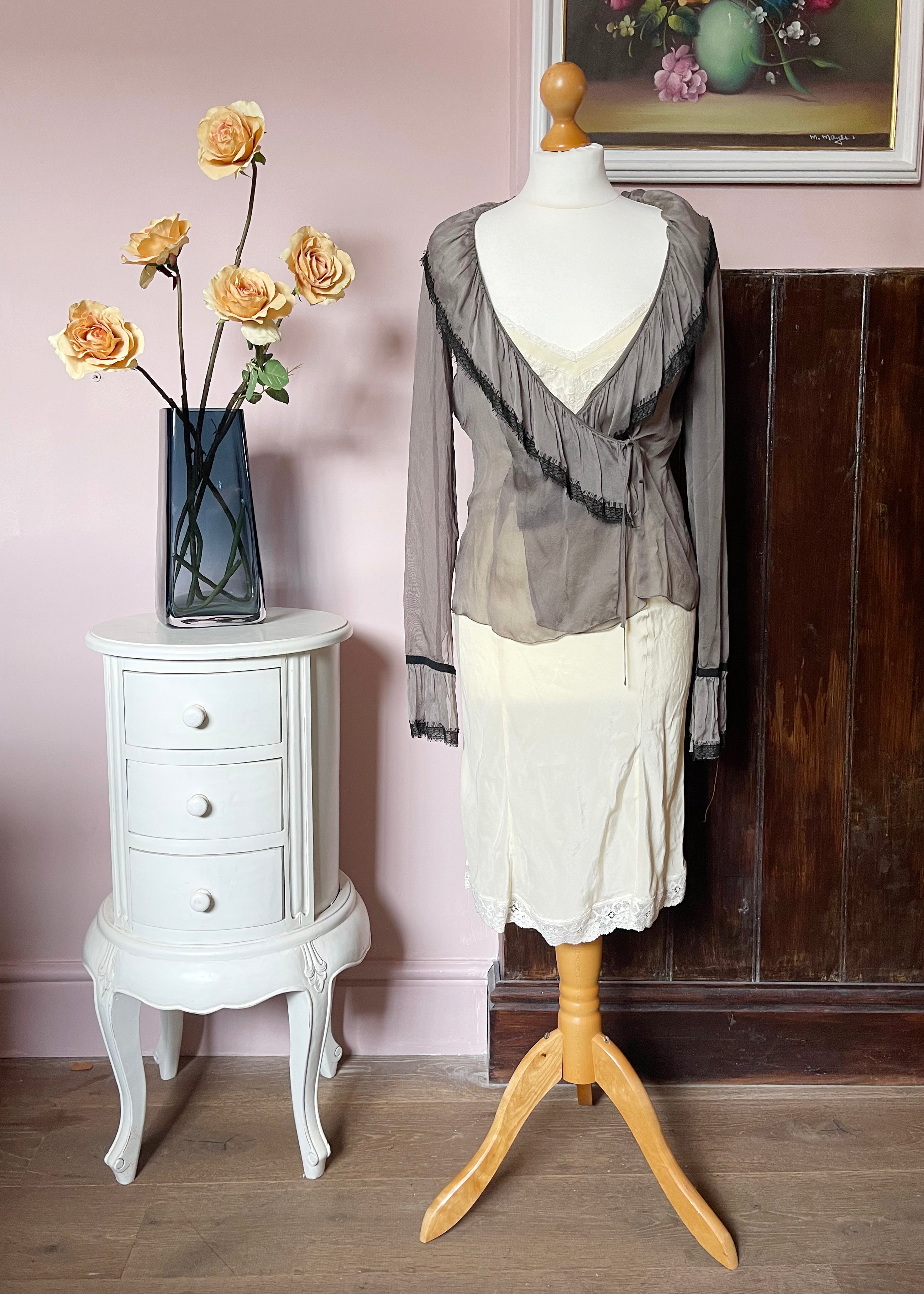Alberta Ferretti Silk Sheer Blouse