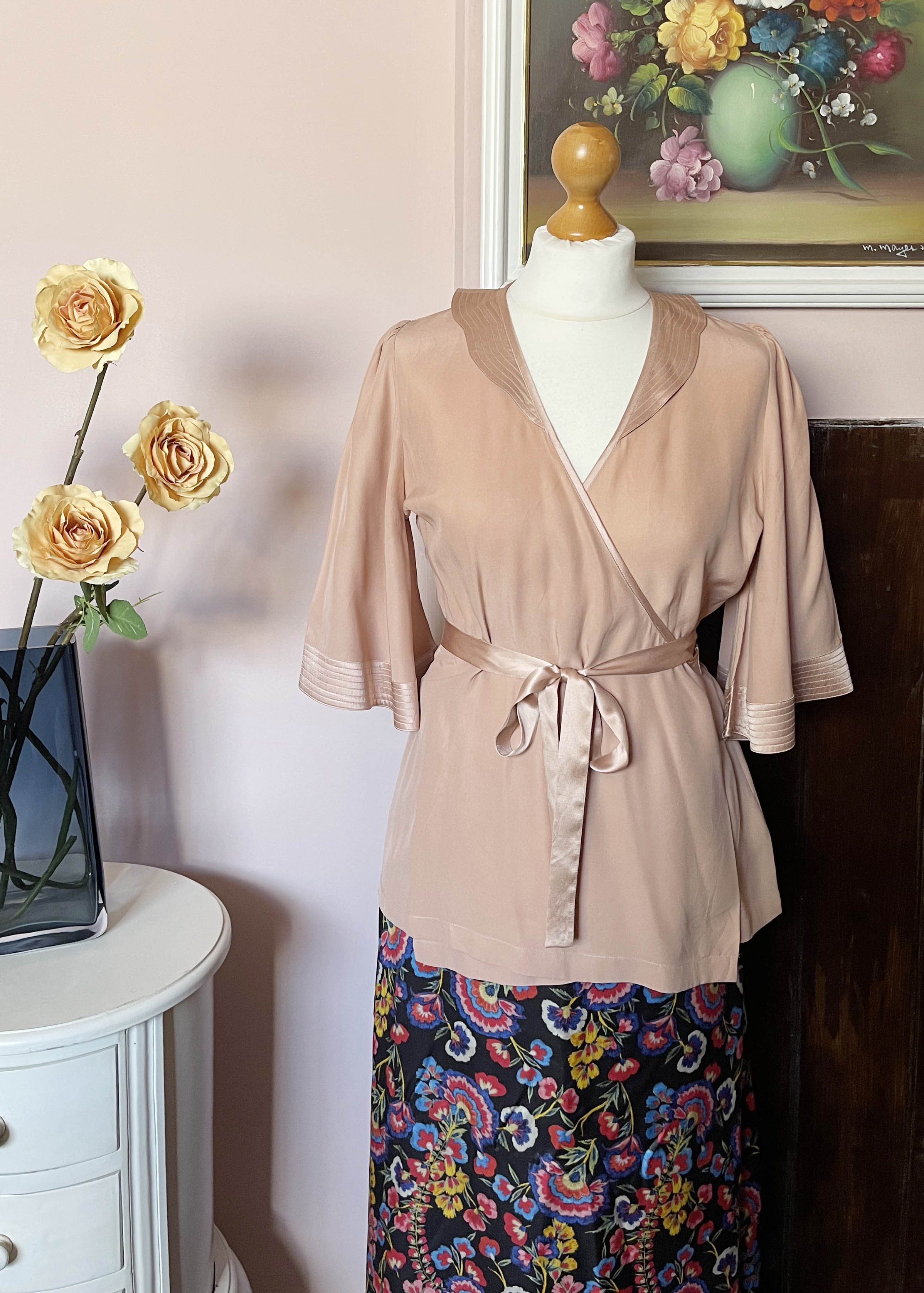 Alöe Silk Pink Wrap Top