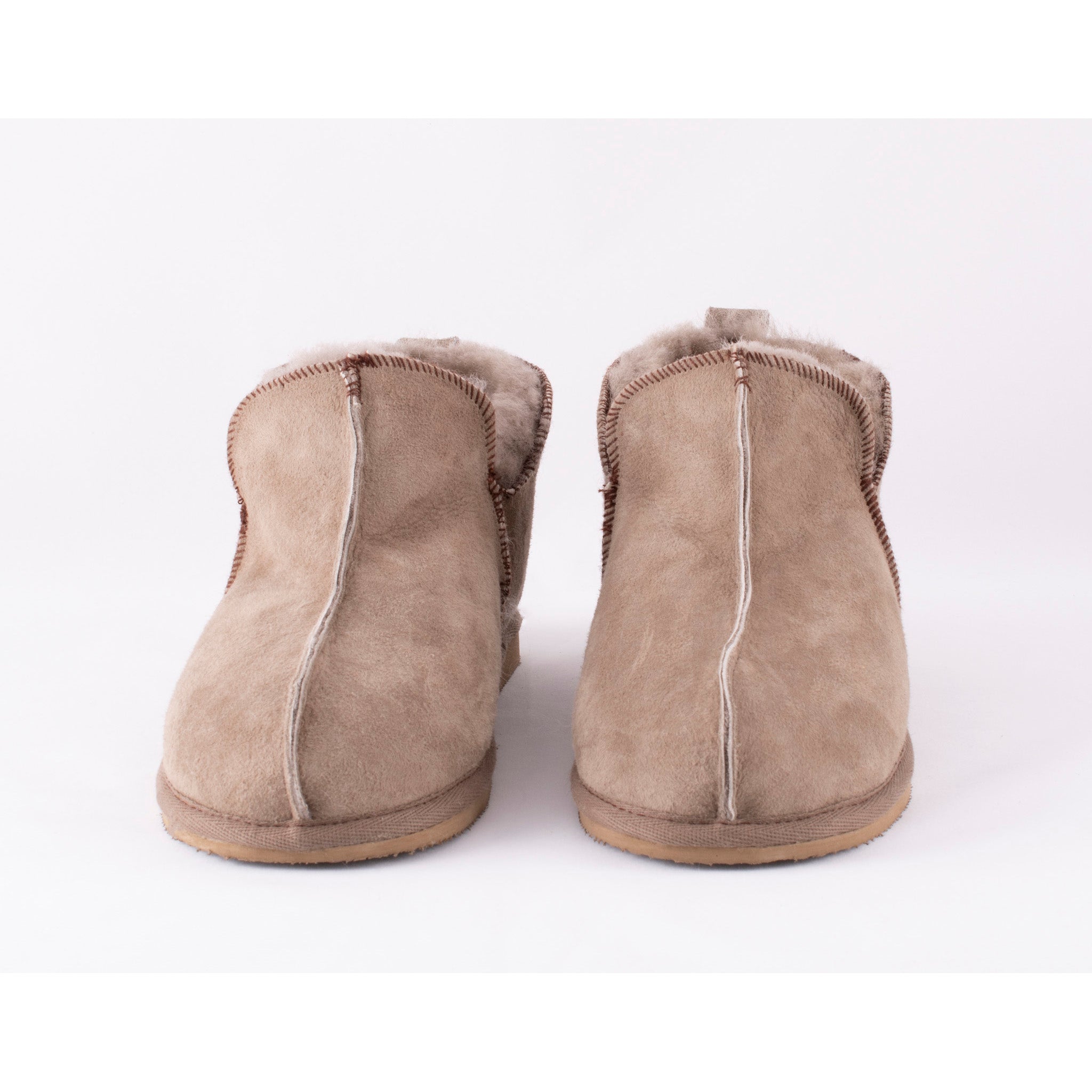 Anton Mens Sheepskin Boot Slippers - Stone