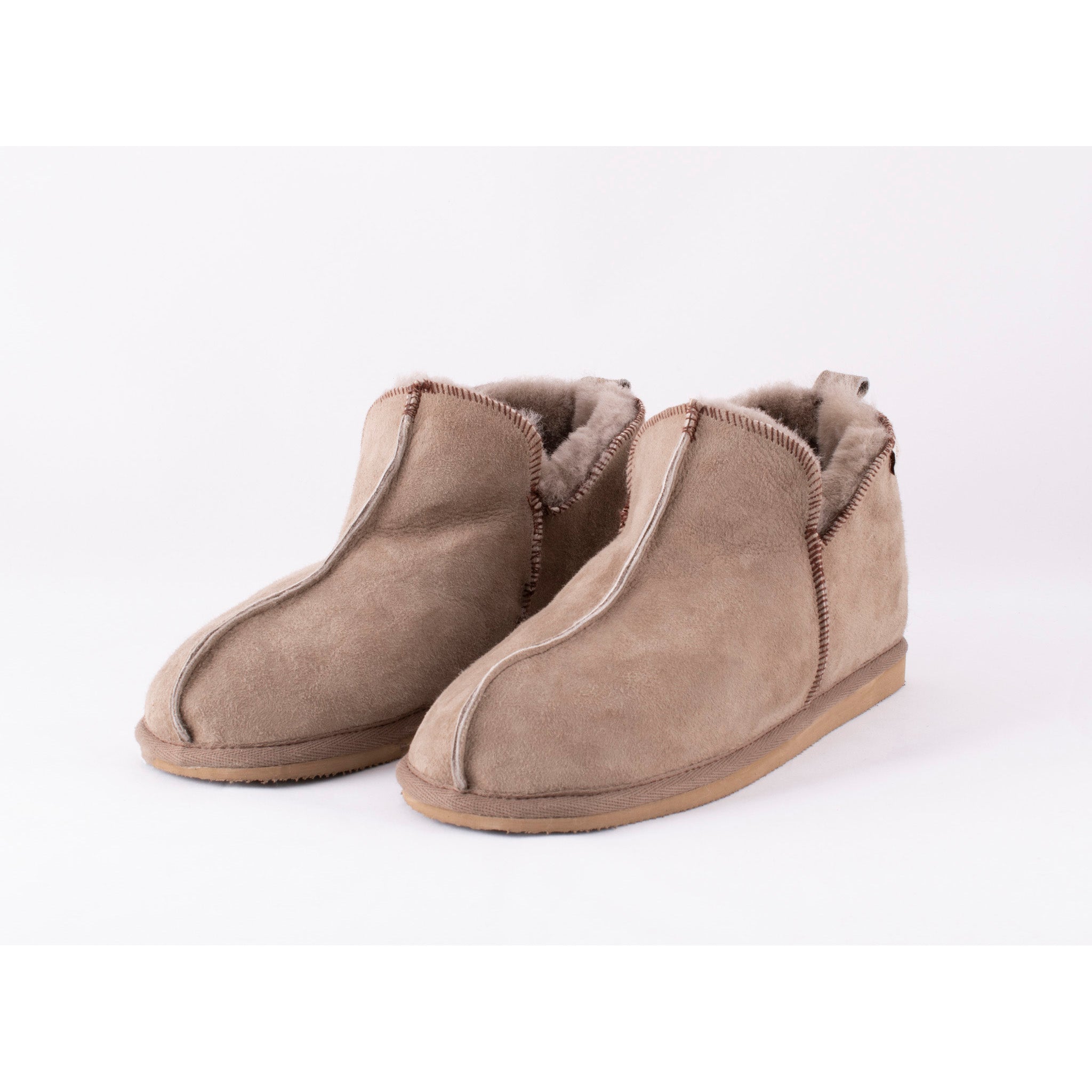 Anton Mens Sheepskin Boot Slippers - Stone