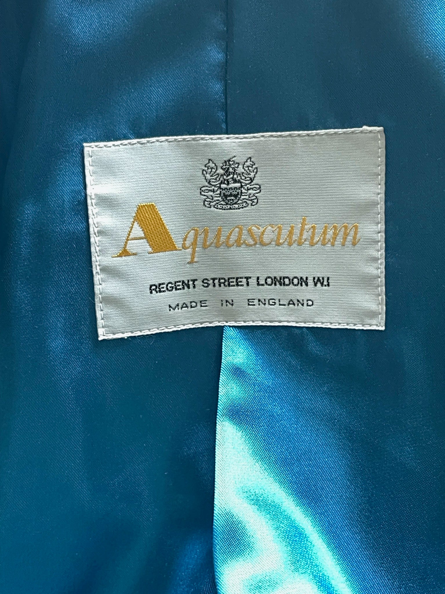 Aquascutum Turquoise & Peach Boucle Coat