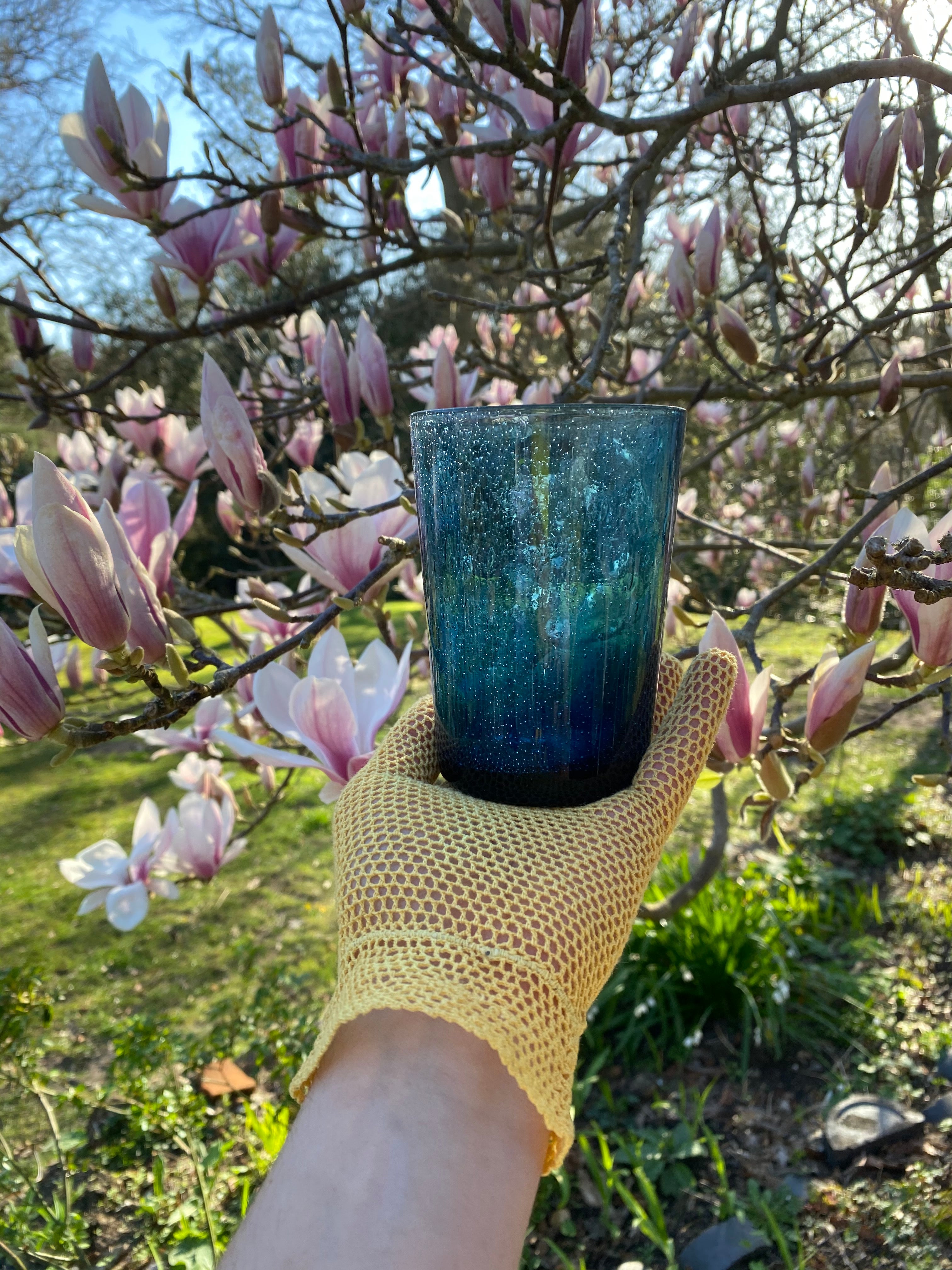 British Colour Standard Mineral Blue Handmade Glass Tumbler