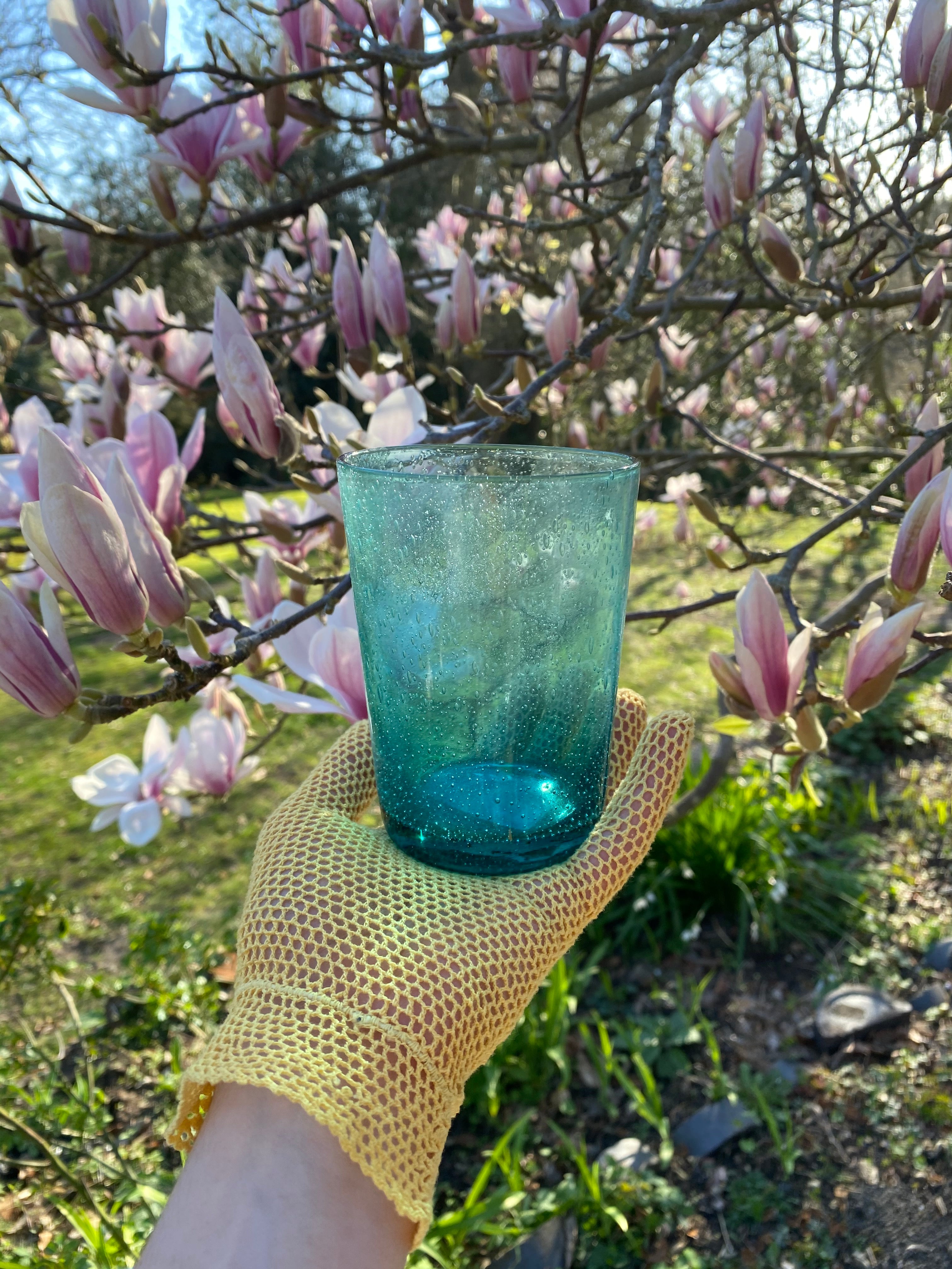 British Colour Standard Petrol Blue Handmade Glass Tumbler