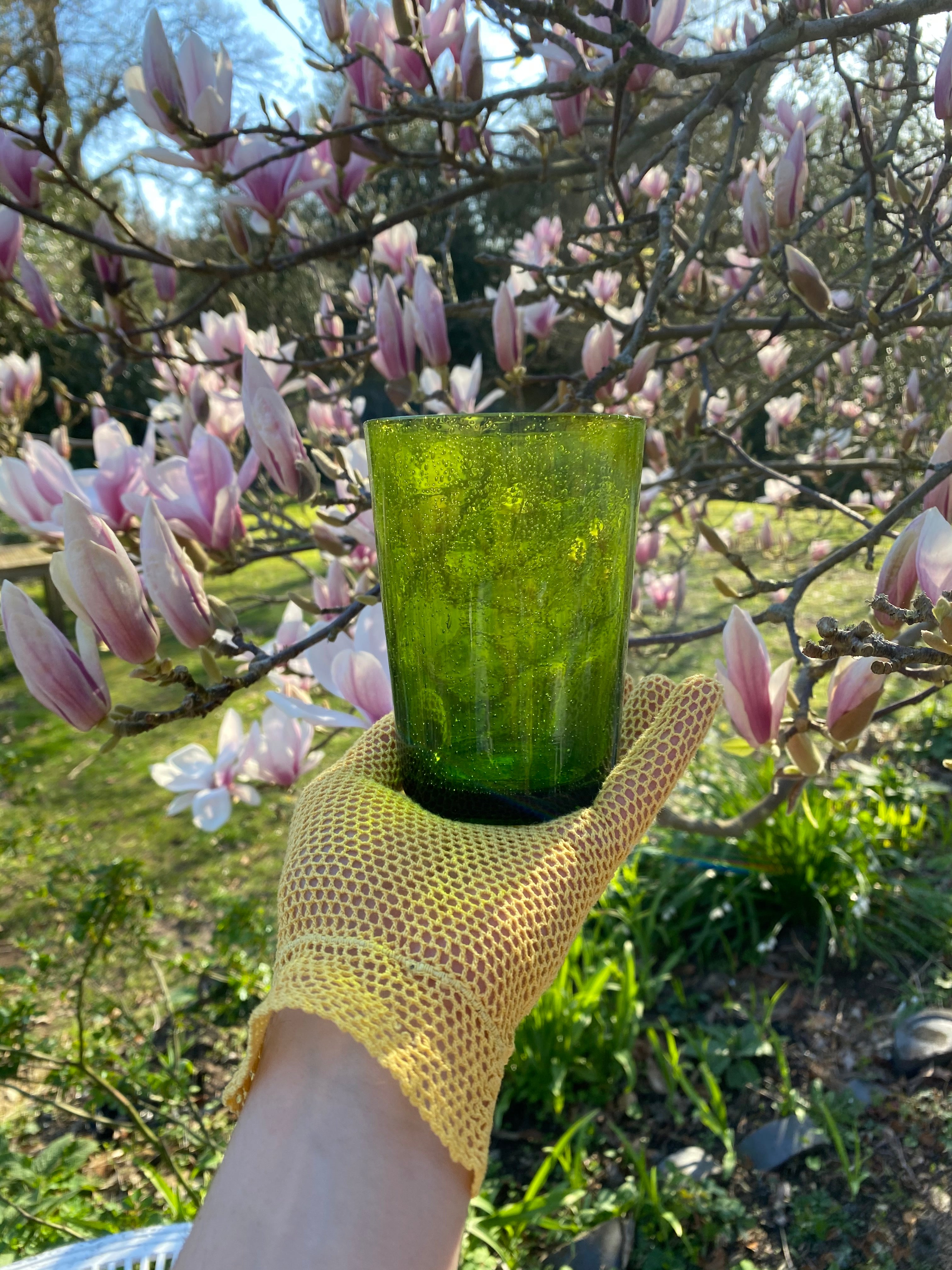 British Colour Standard Apple Green Handmade Glass Tumbler