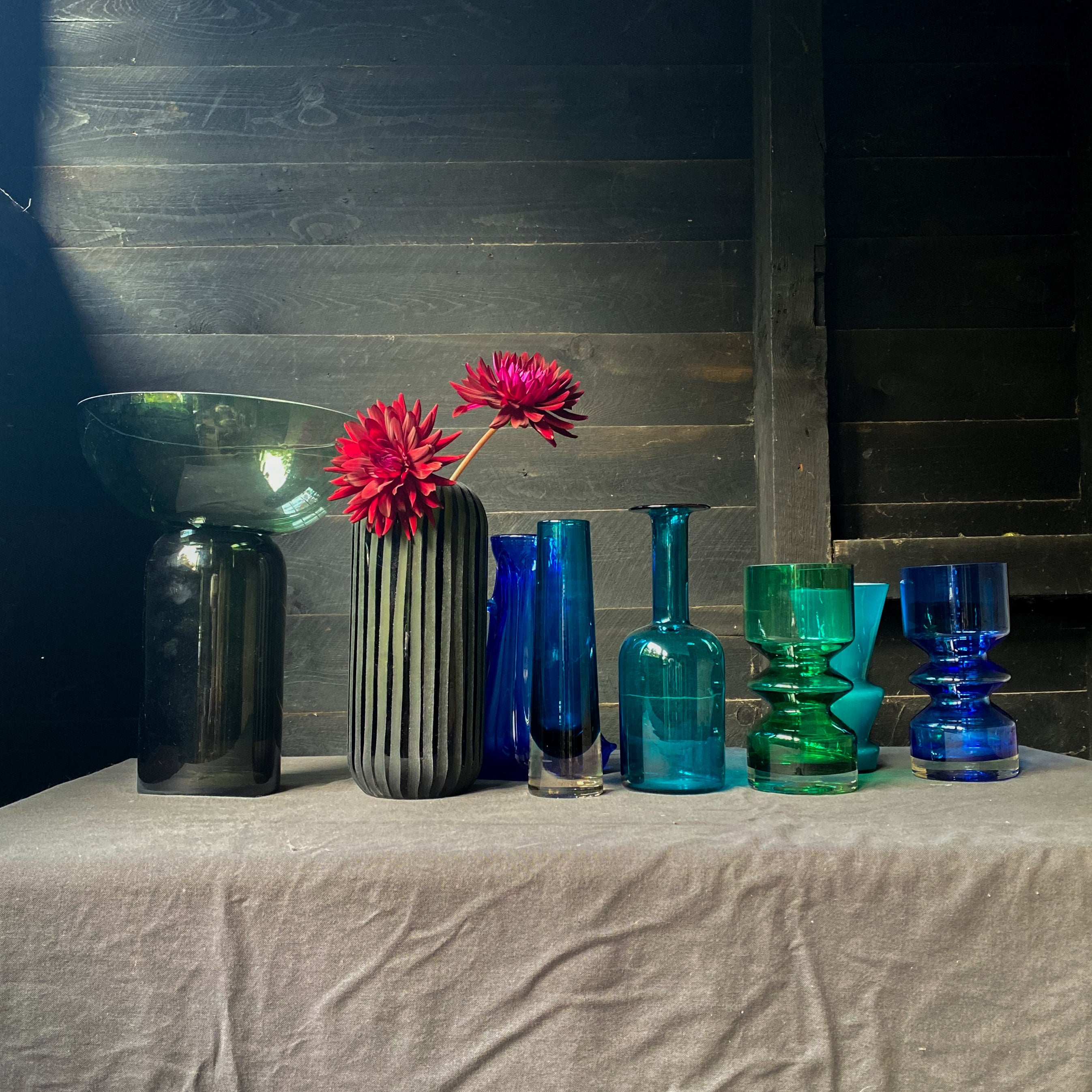 Sapphire Tall Vintage Weighted Vase