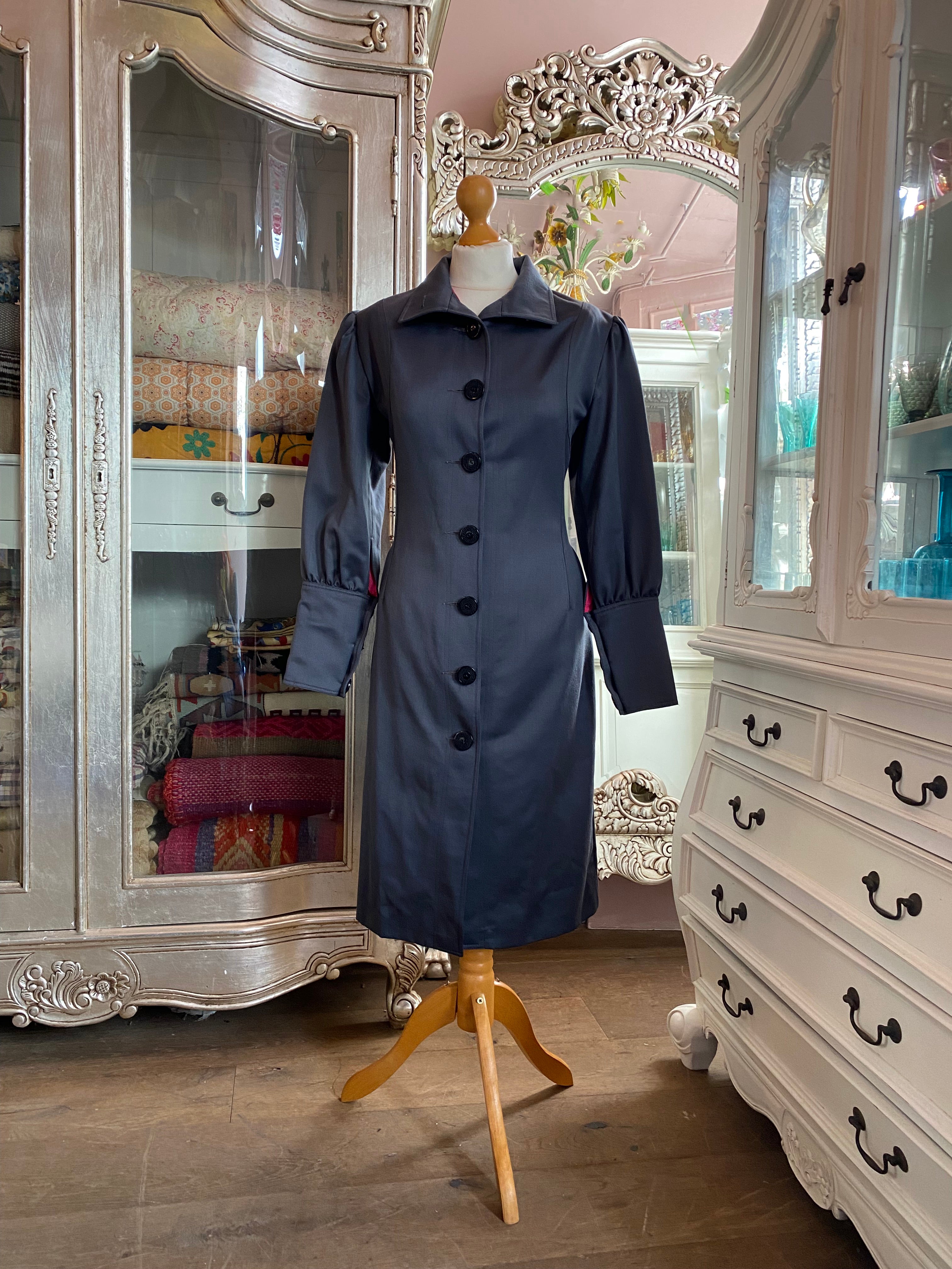 Britt Lintner Grey Puffed Sleeve Coat