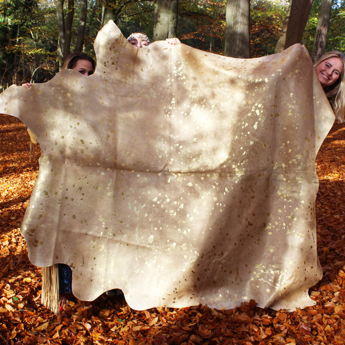 gold speckled cowhide