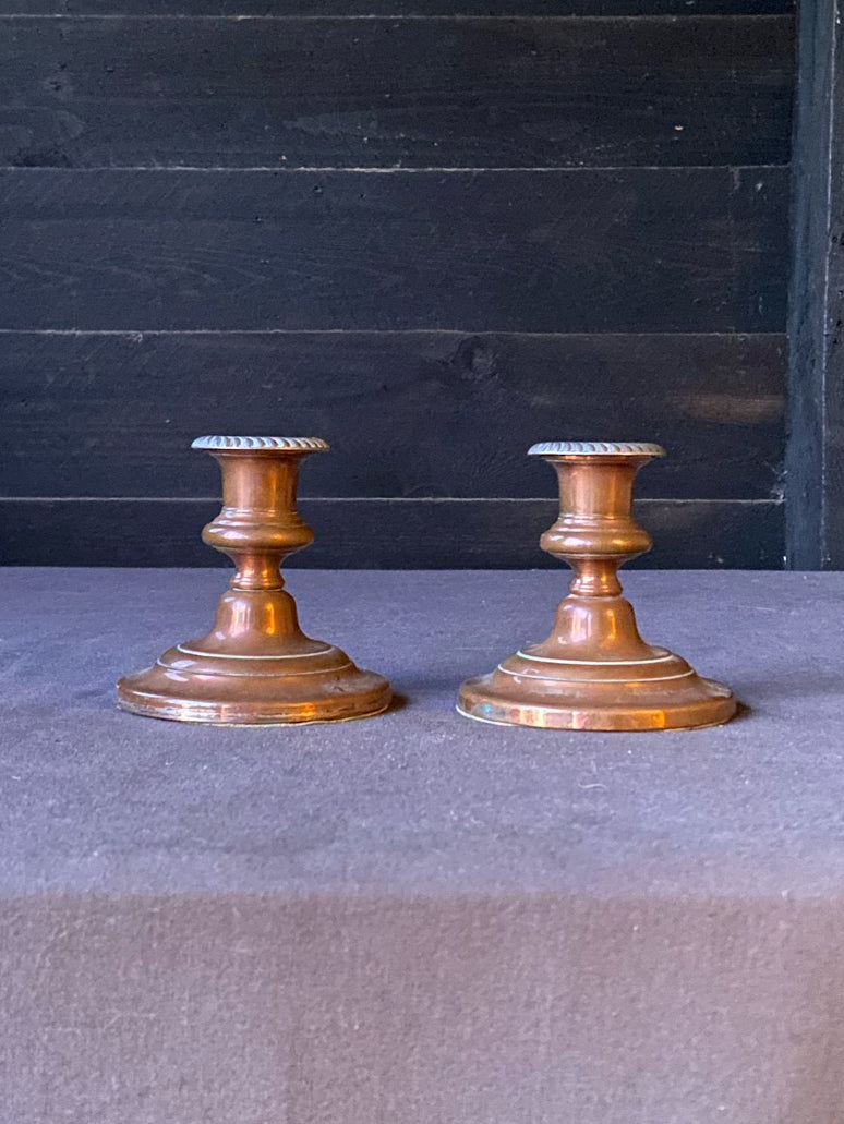 Antique Copper Candlesticks