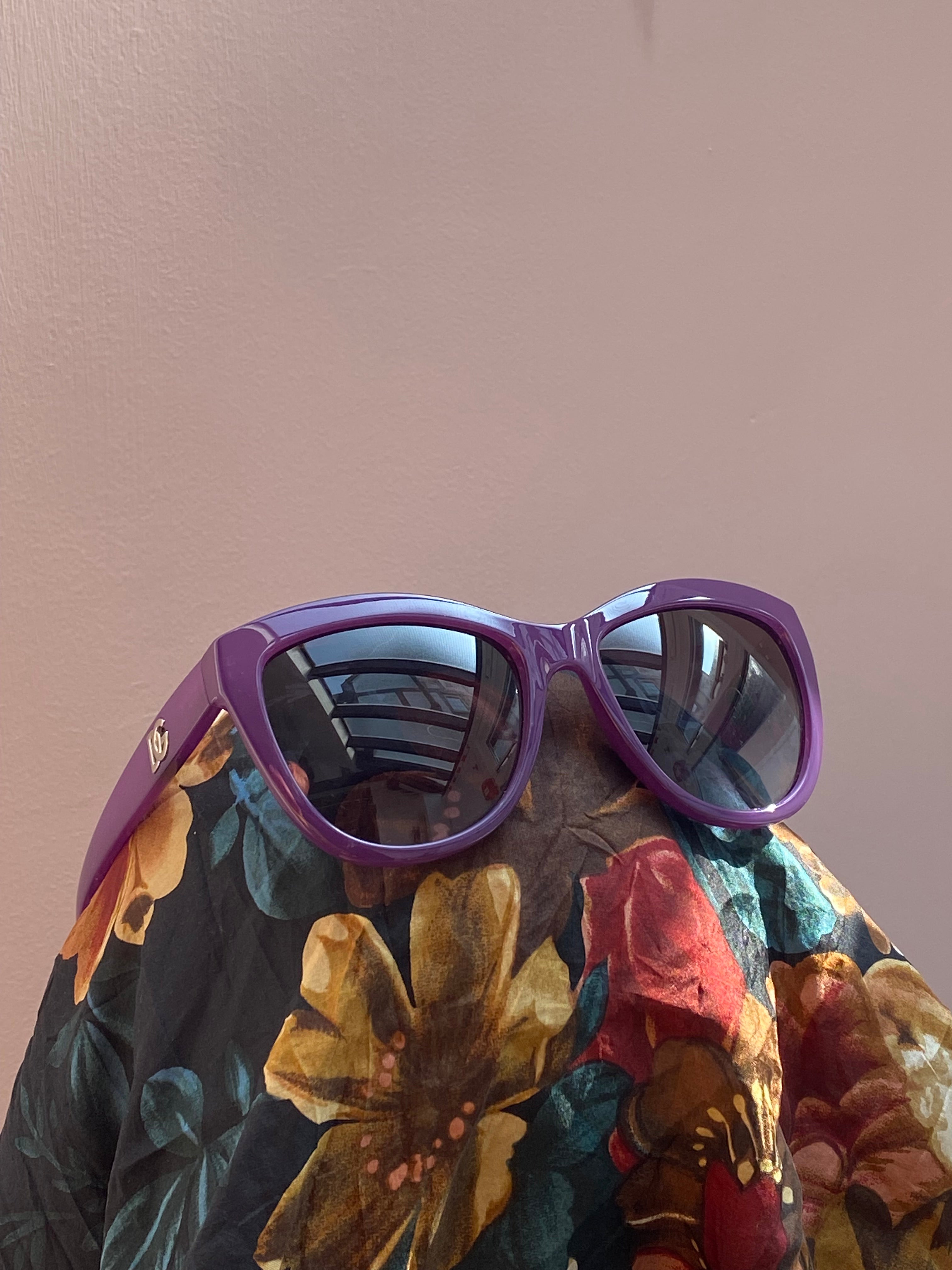 Dolce & Gabbana Purple Round Sunglasses
