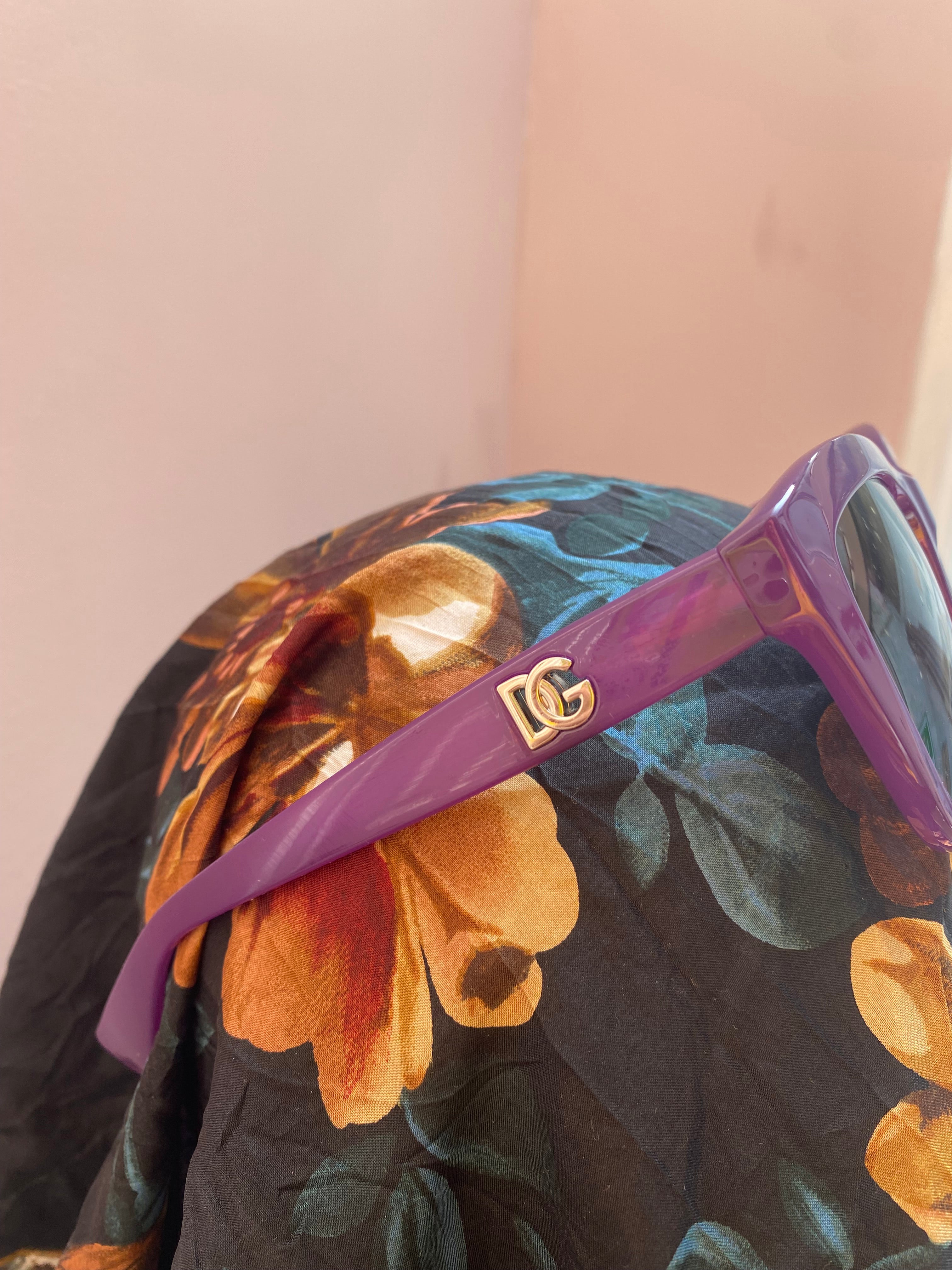 Dolce & Gabbana Purple Round Sunglasses