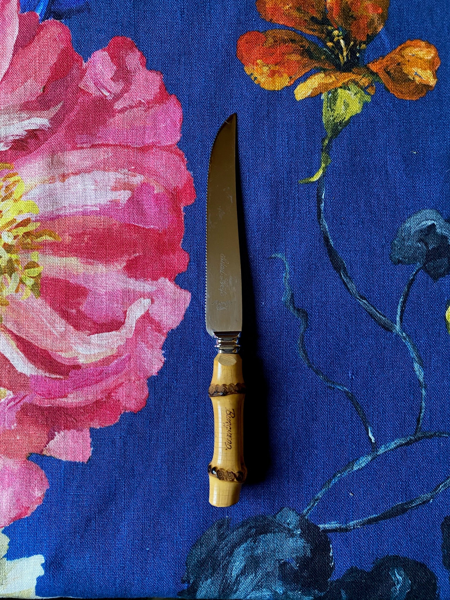 Vintage Burghead Bamboo Tiki Salad Knife