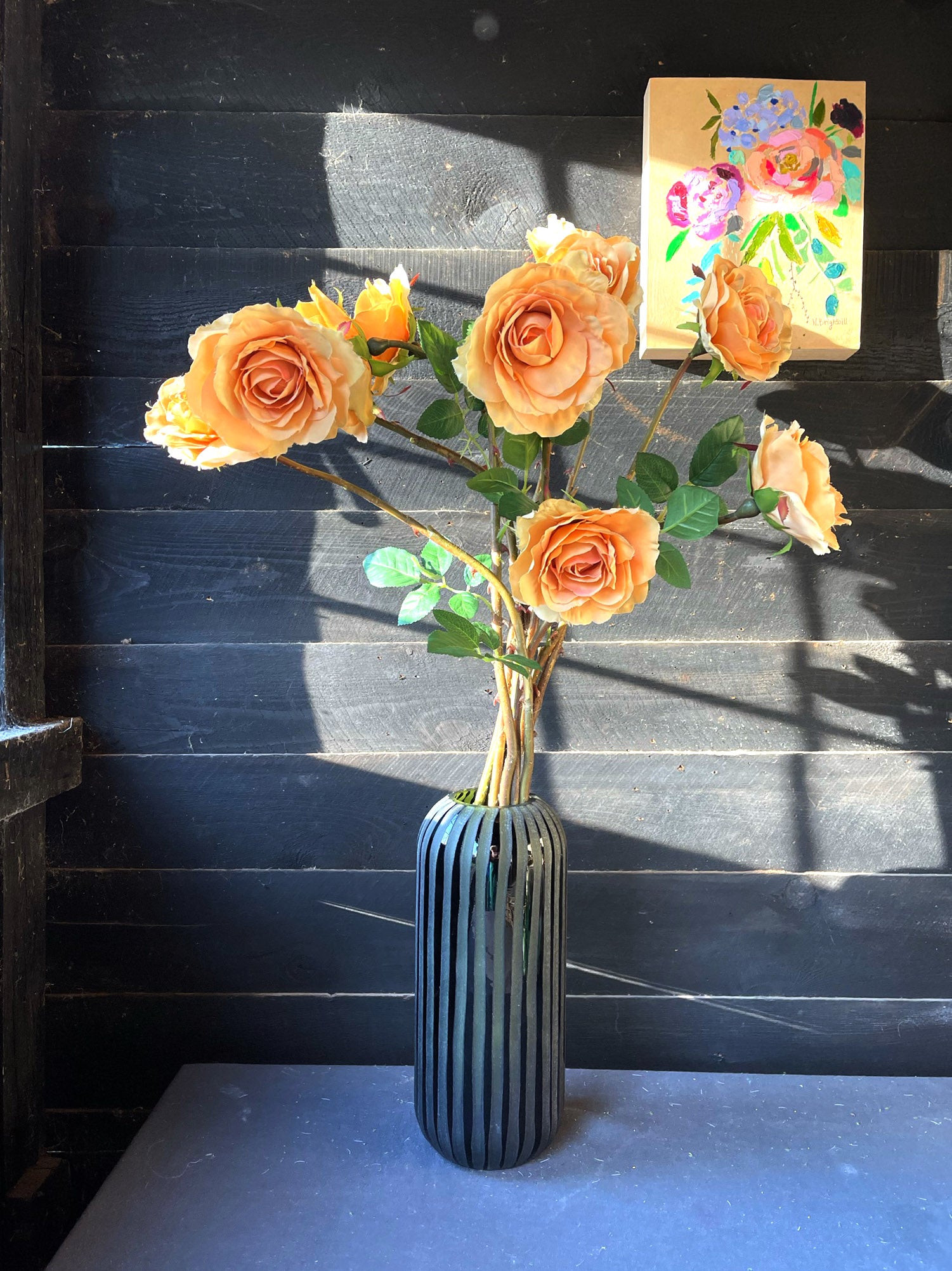Faux Apricot Roses