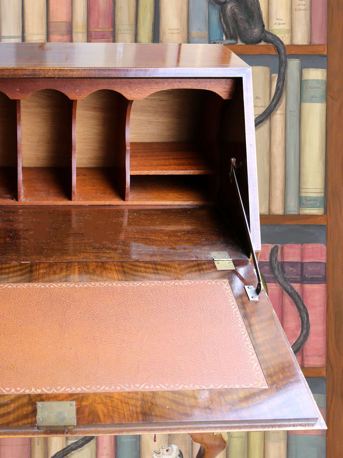 Antique Hand-painted Mahogany Bureau