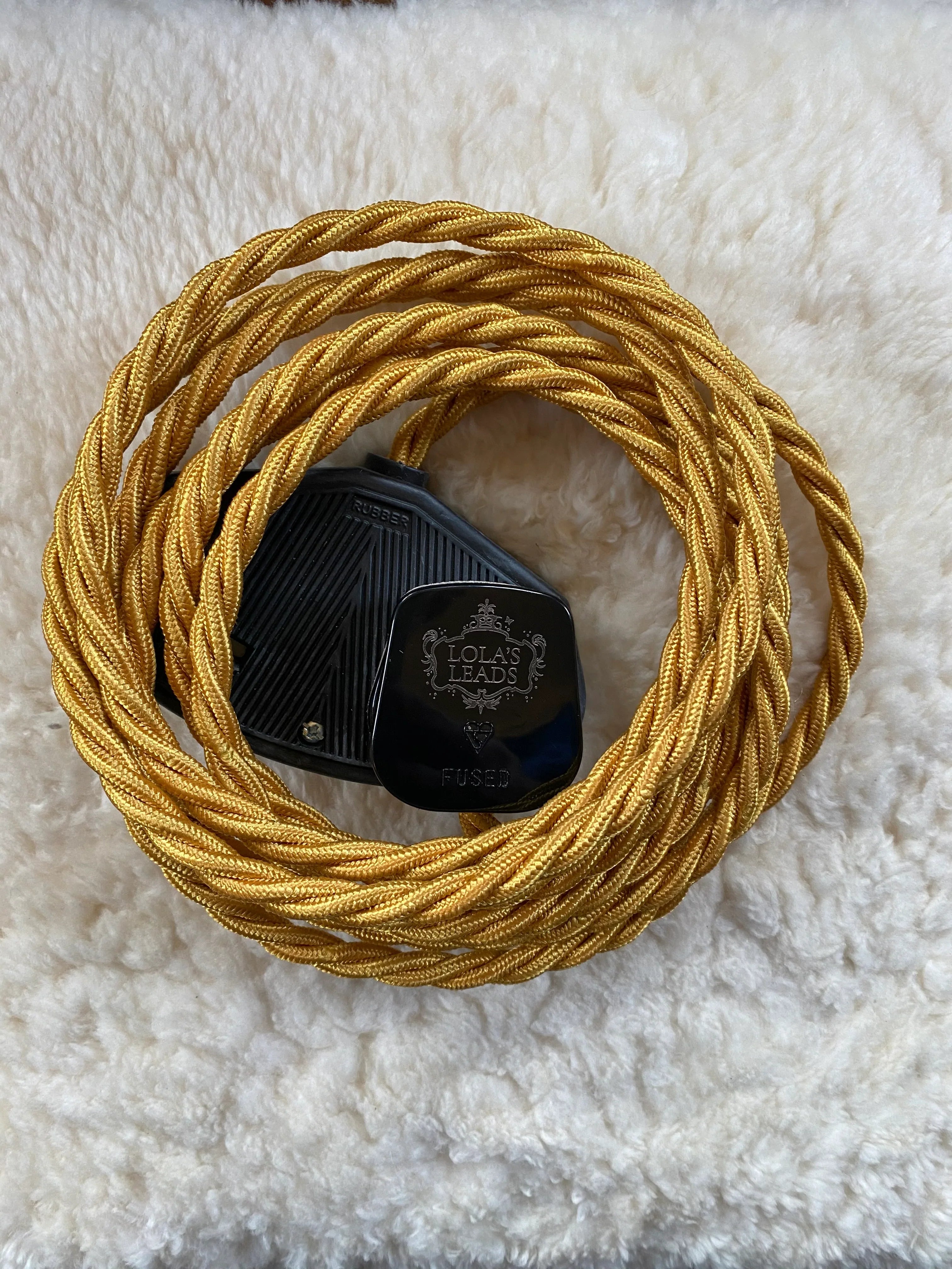 Gold & Black - Lola's Leads Fabric Extension Cable