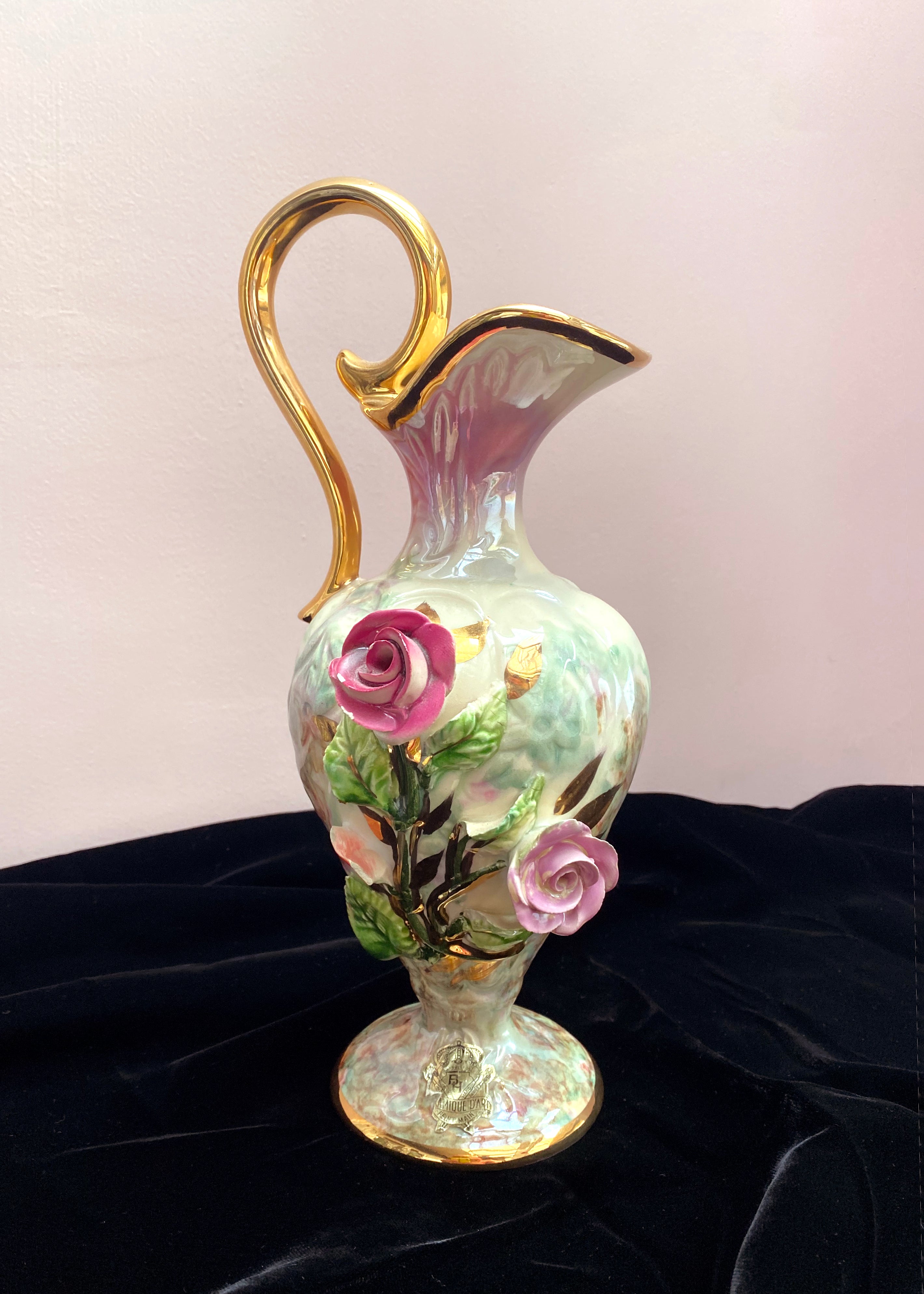 Opal Hand-painted H. Bequet Jug