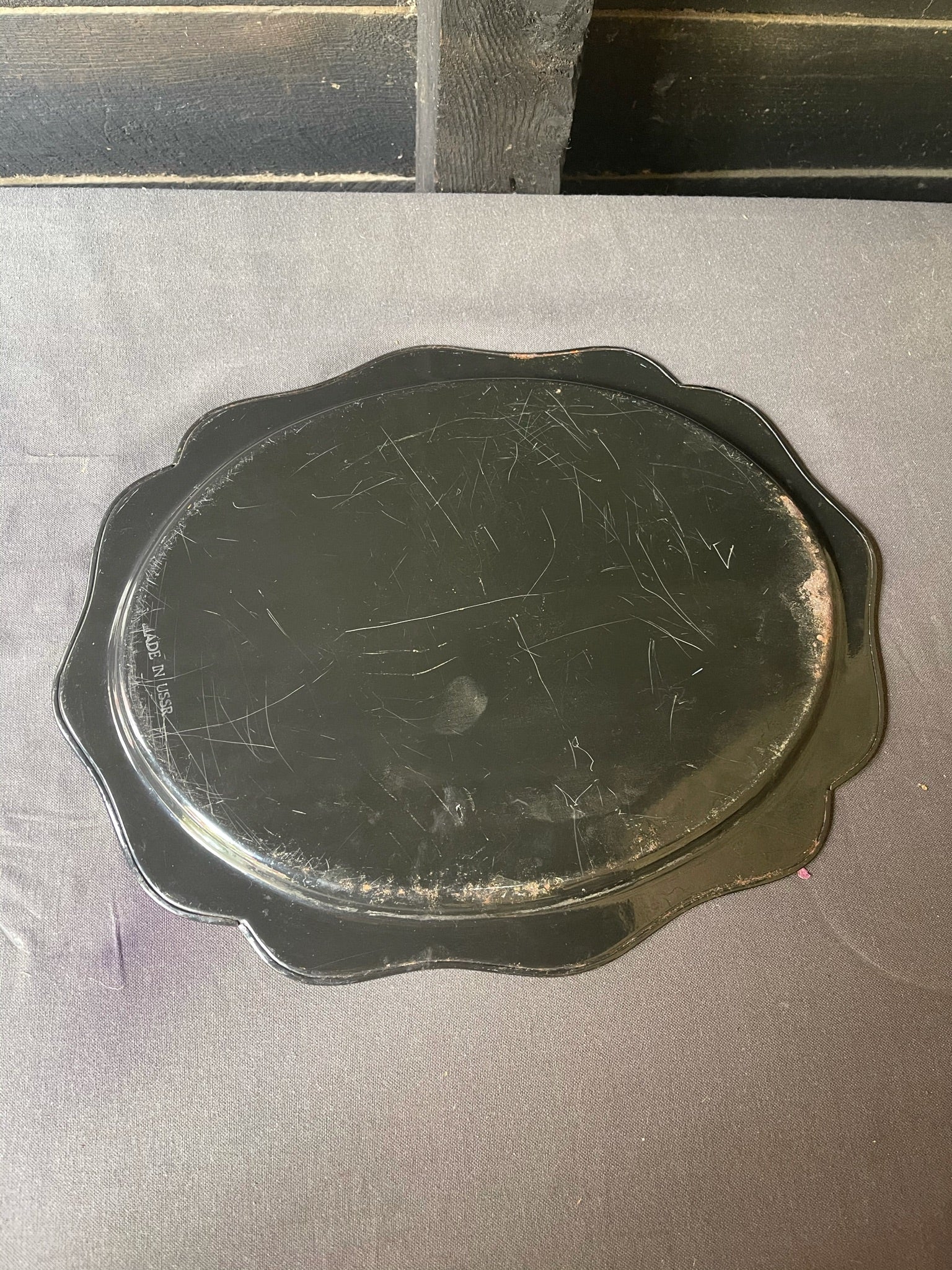 Vintage Russian Metal Toleware Tray