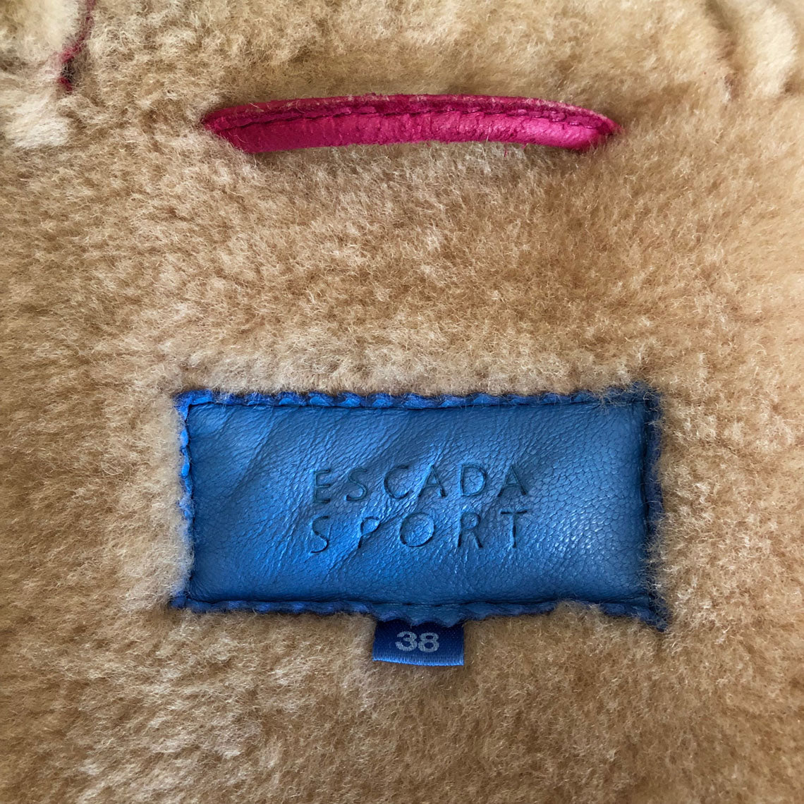 Escada Sport 1980's Magenta Shearling Long Duffle Coat