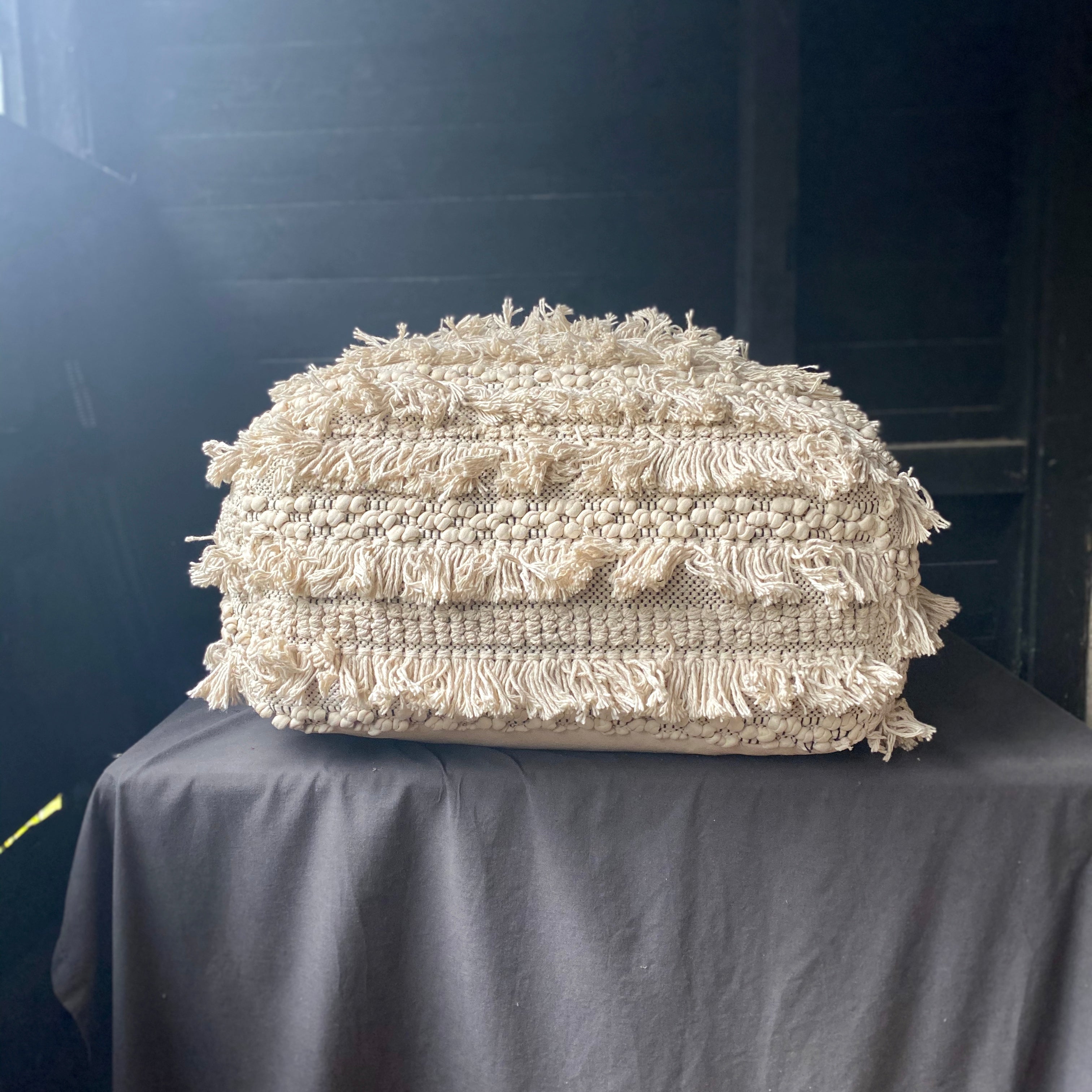 Tassel and Bobble Pouffe