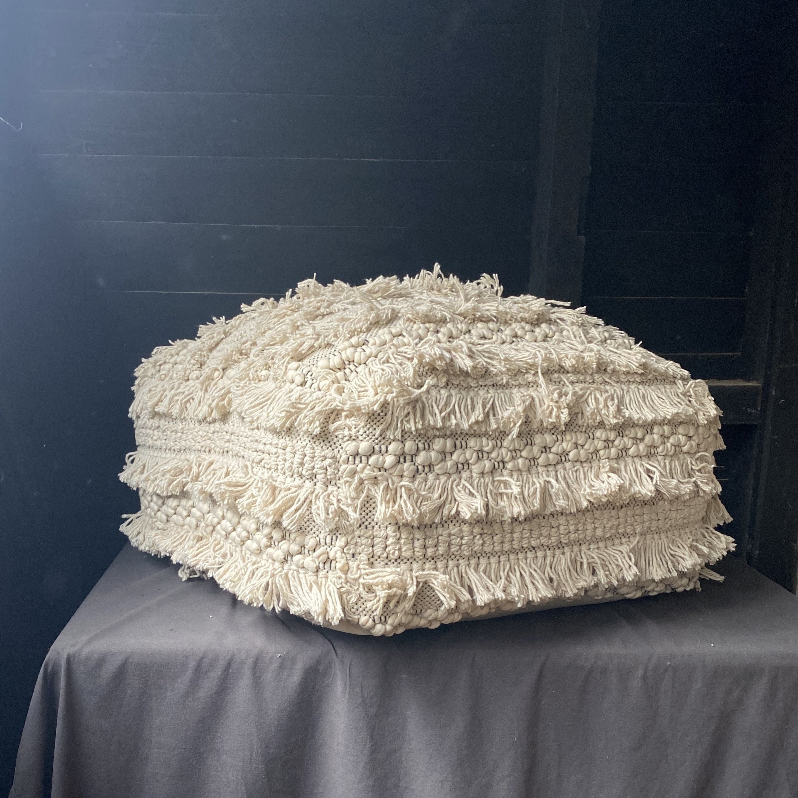 Tassel and Bobble Pouffe