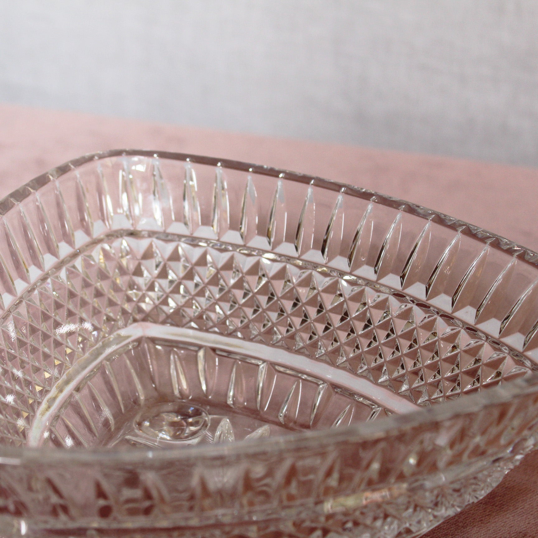 Triangular Glass Bowl with Feet