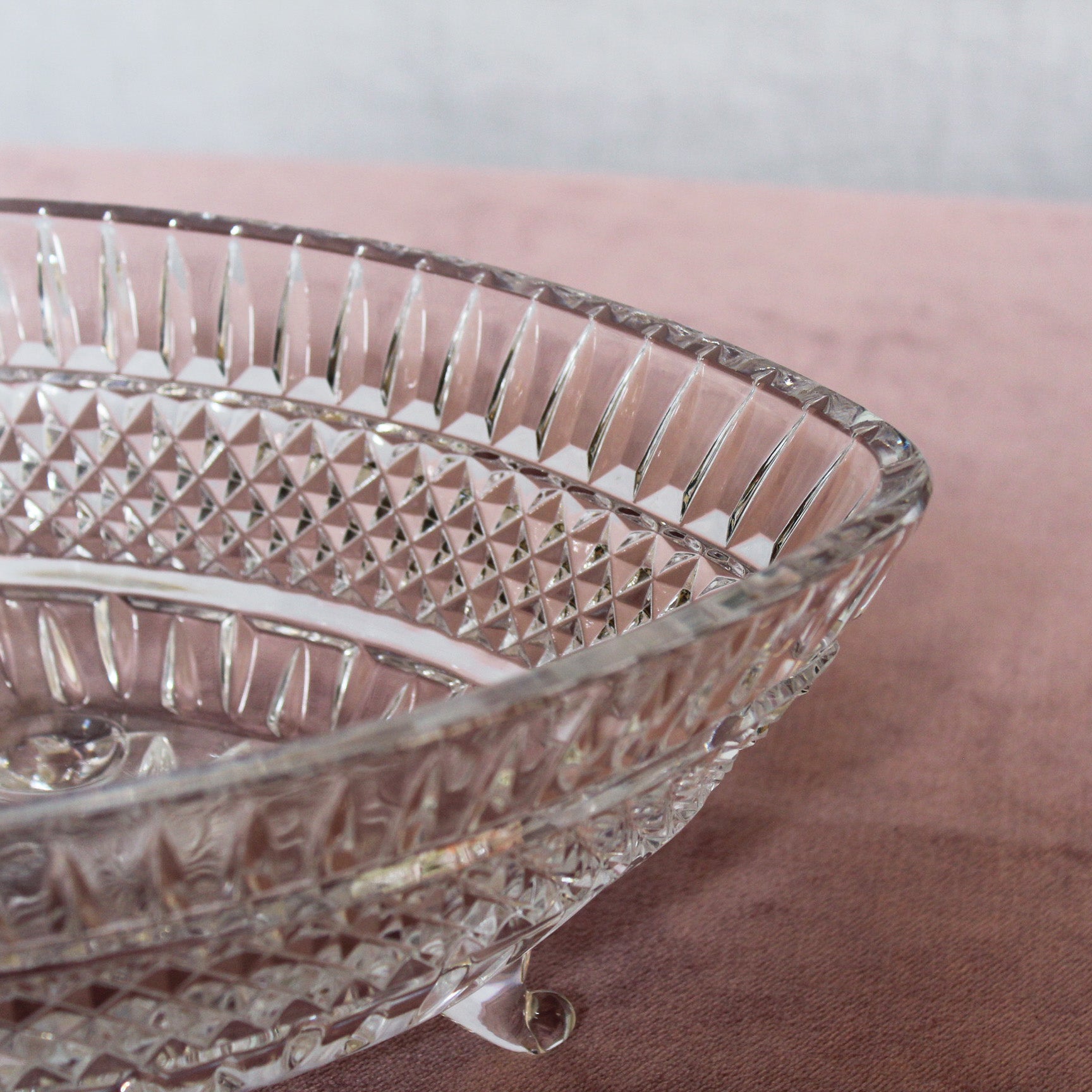 Triangular Glass Bowl with Feet