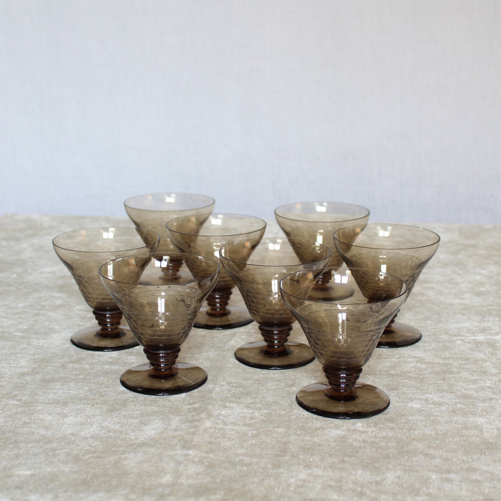 Smoked Orrefors Cocktail Glasses