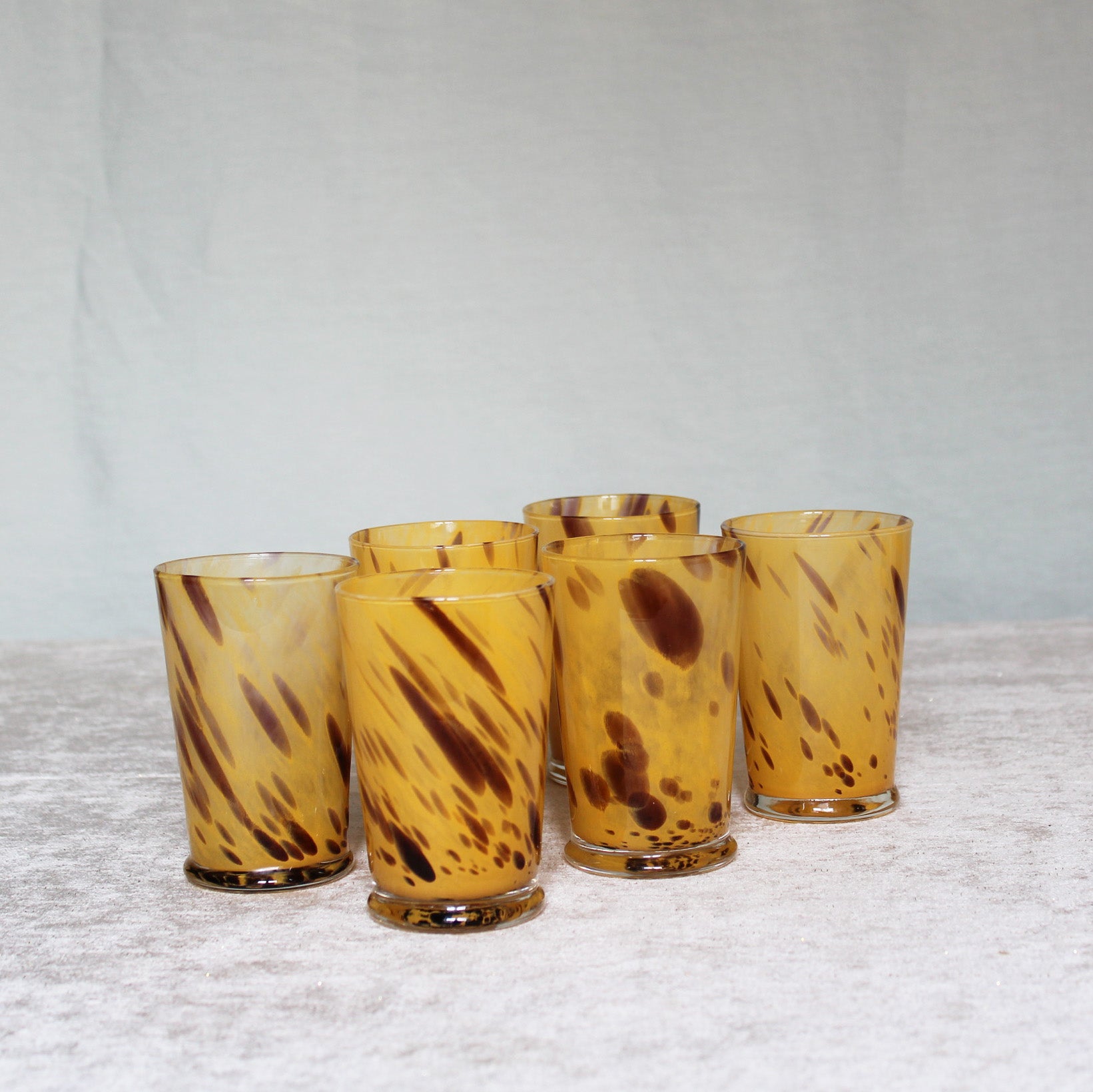 Leopard Murano Glass Tumblers