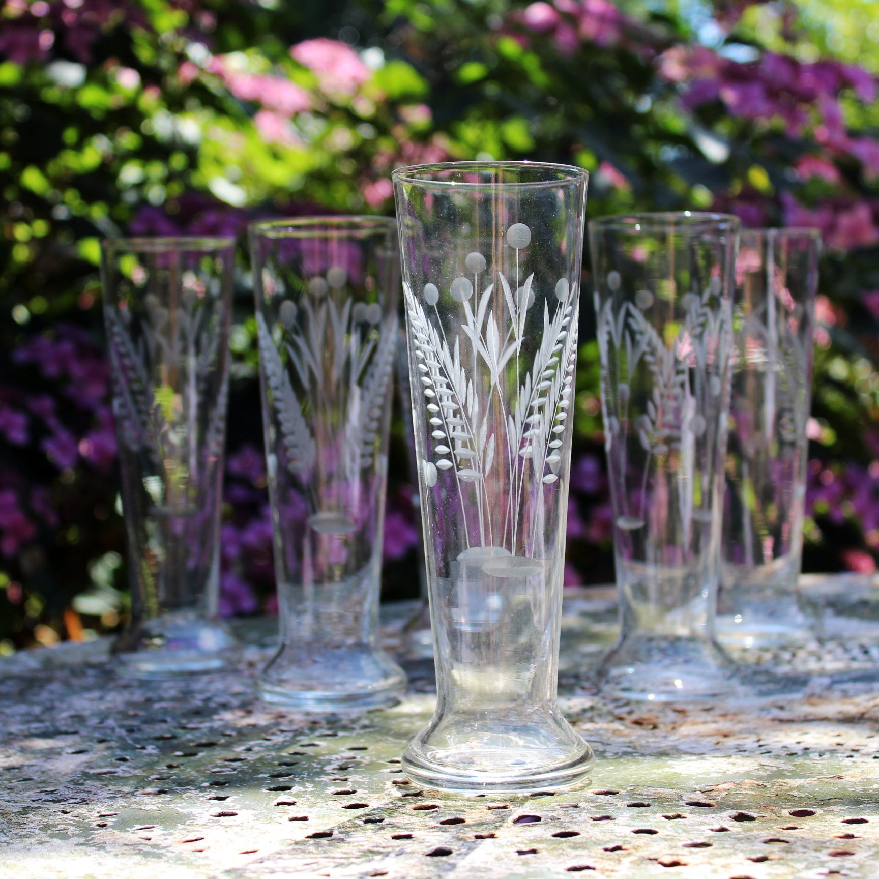 Vintage Etched Highballs
