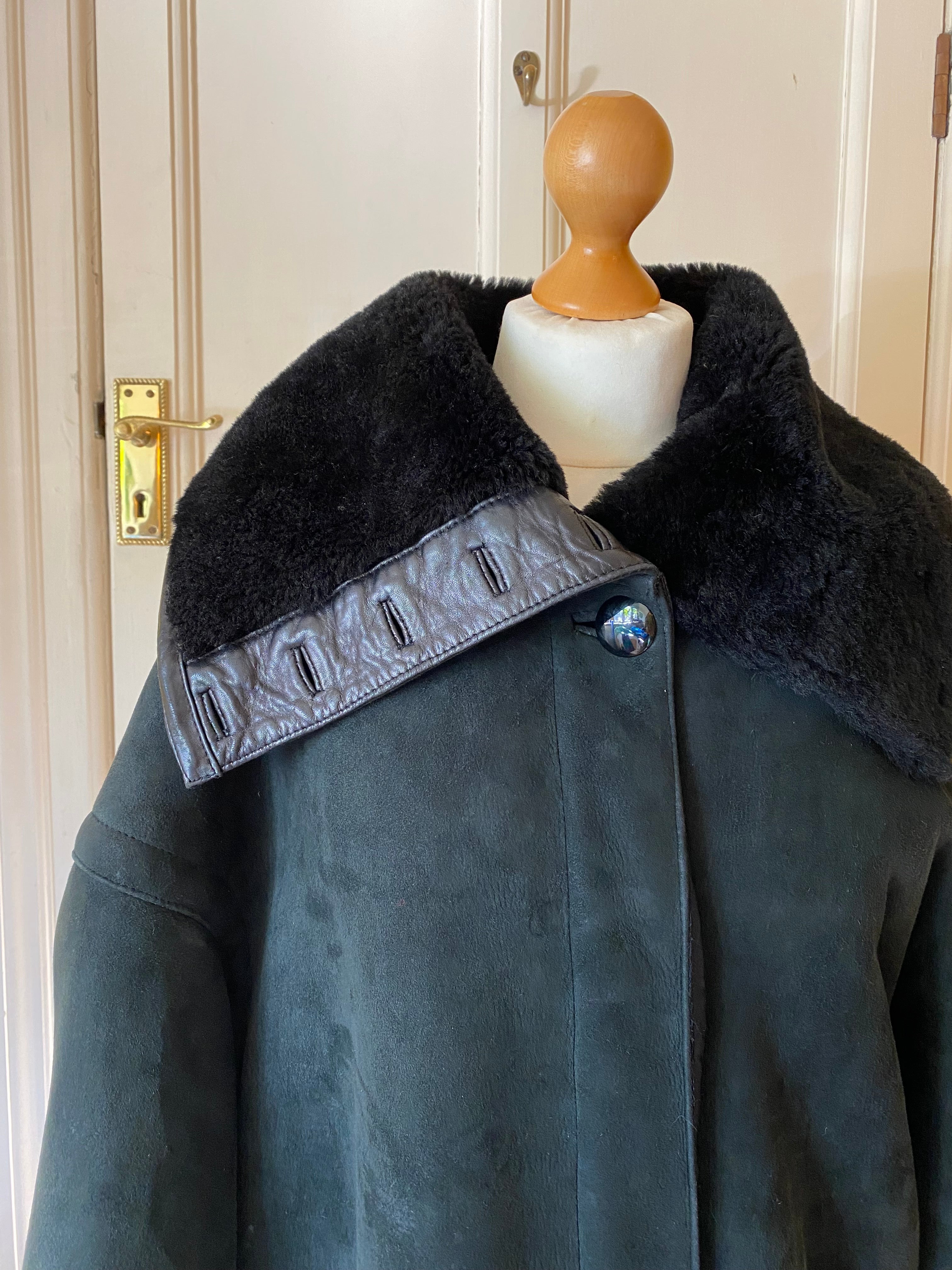 Jean Pécarel Black Shearling Coat