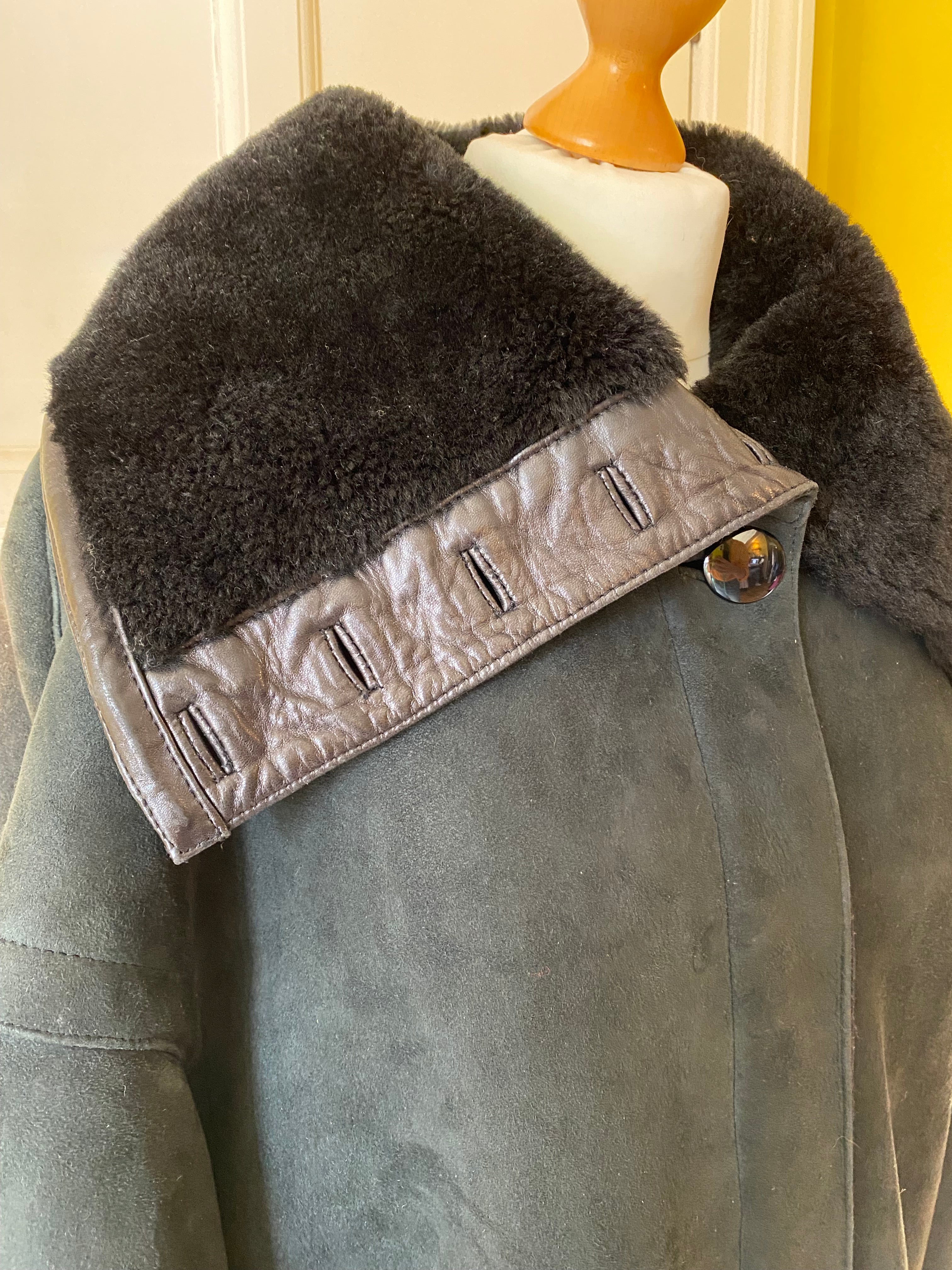 Jean Pécarel Black Shearling Coat
