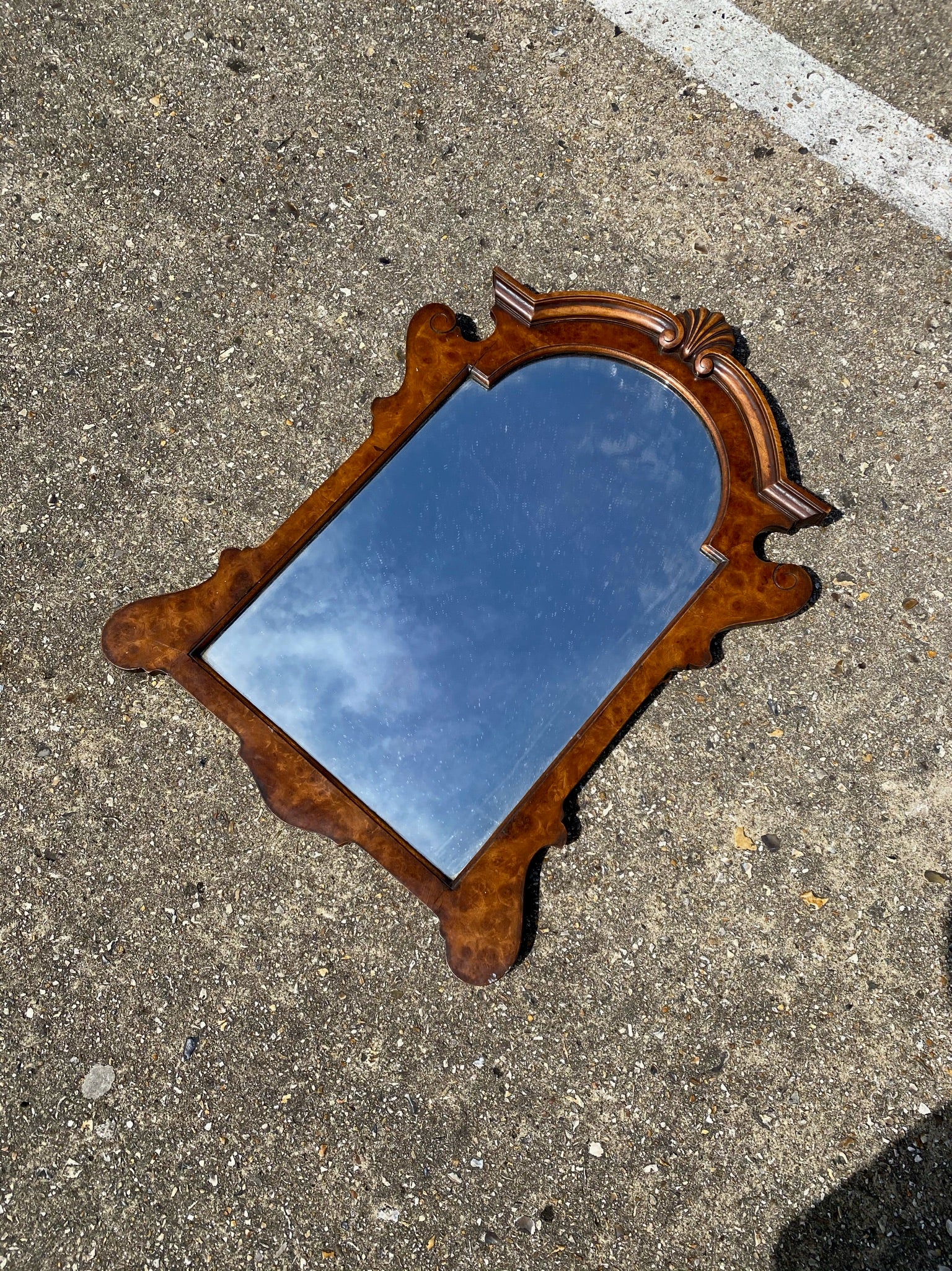 Baroque Burr Walnut Framed Mirror