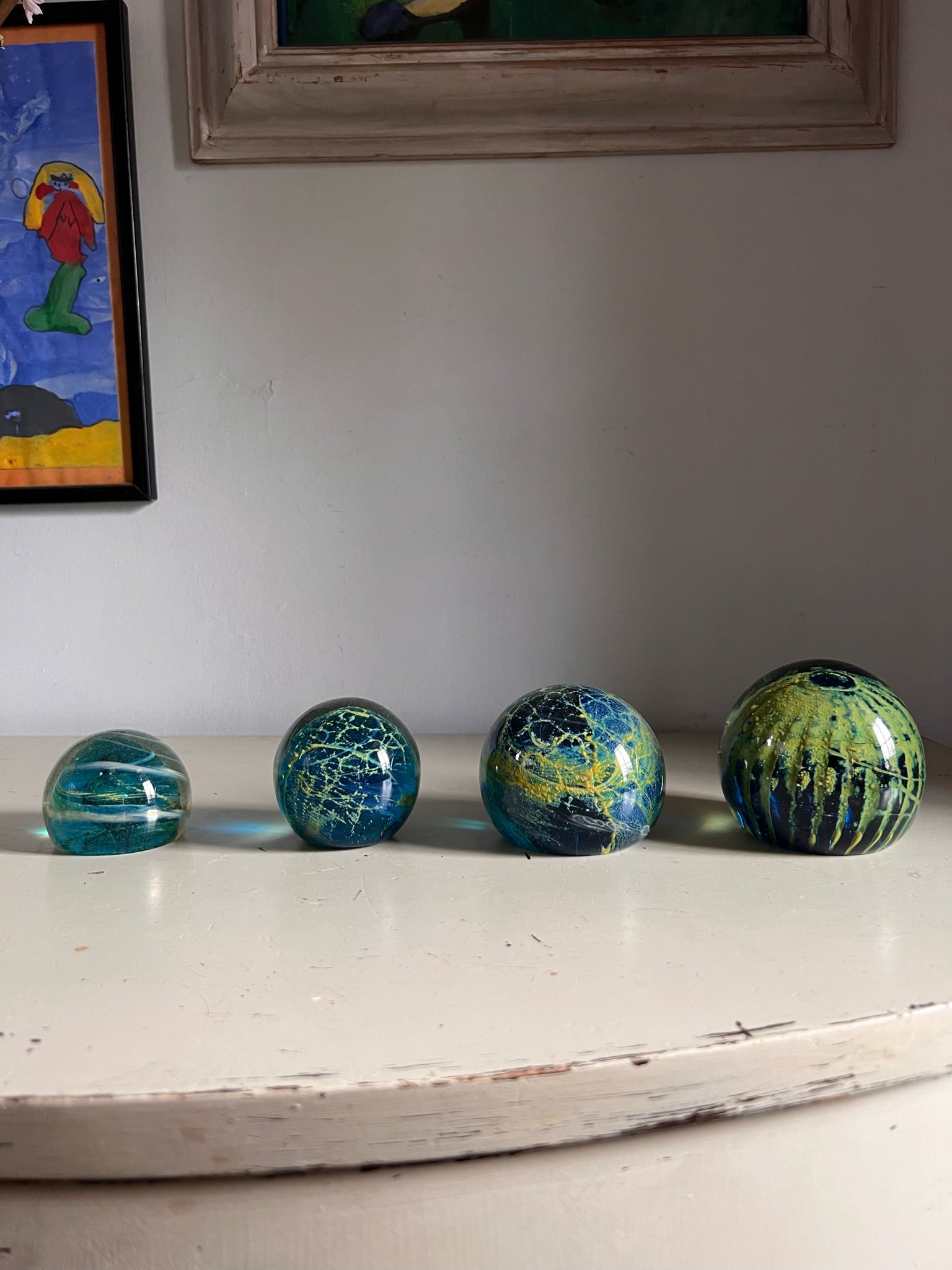 Mdina Mid Century Glass Paperweight - Sea Urchin