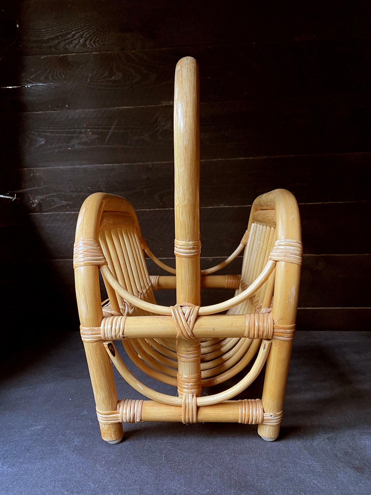 Bamboo Rattan Magazine Rack