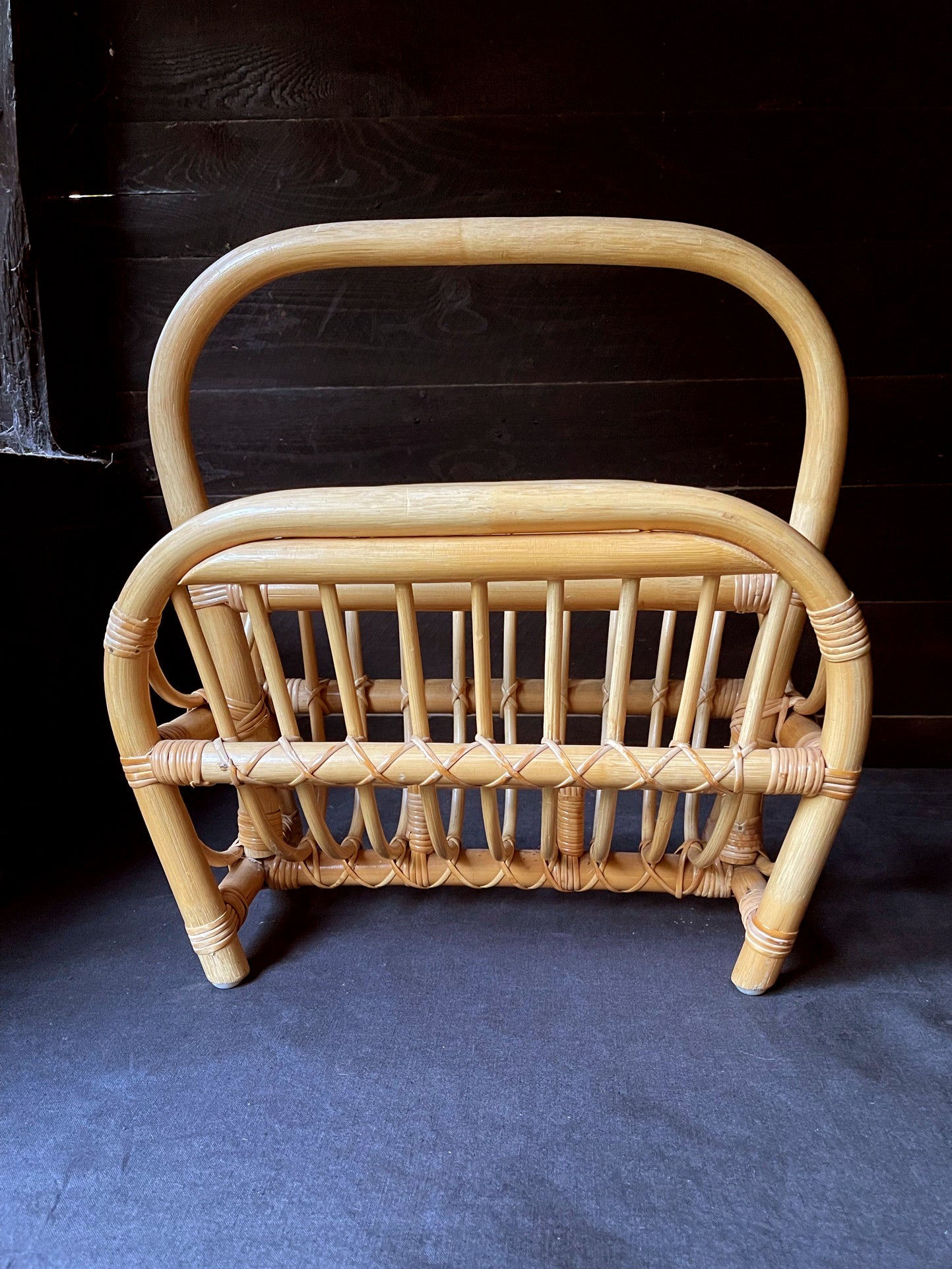 Bamboo Rattan Magazine Rack