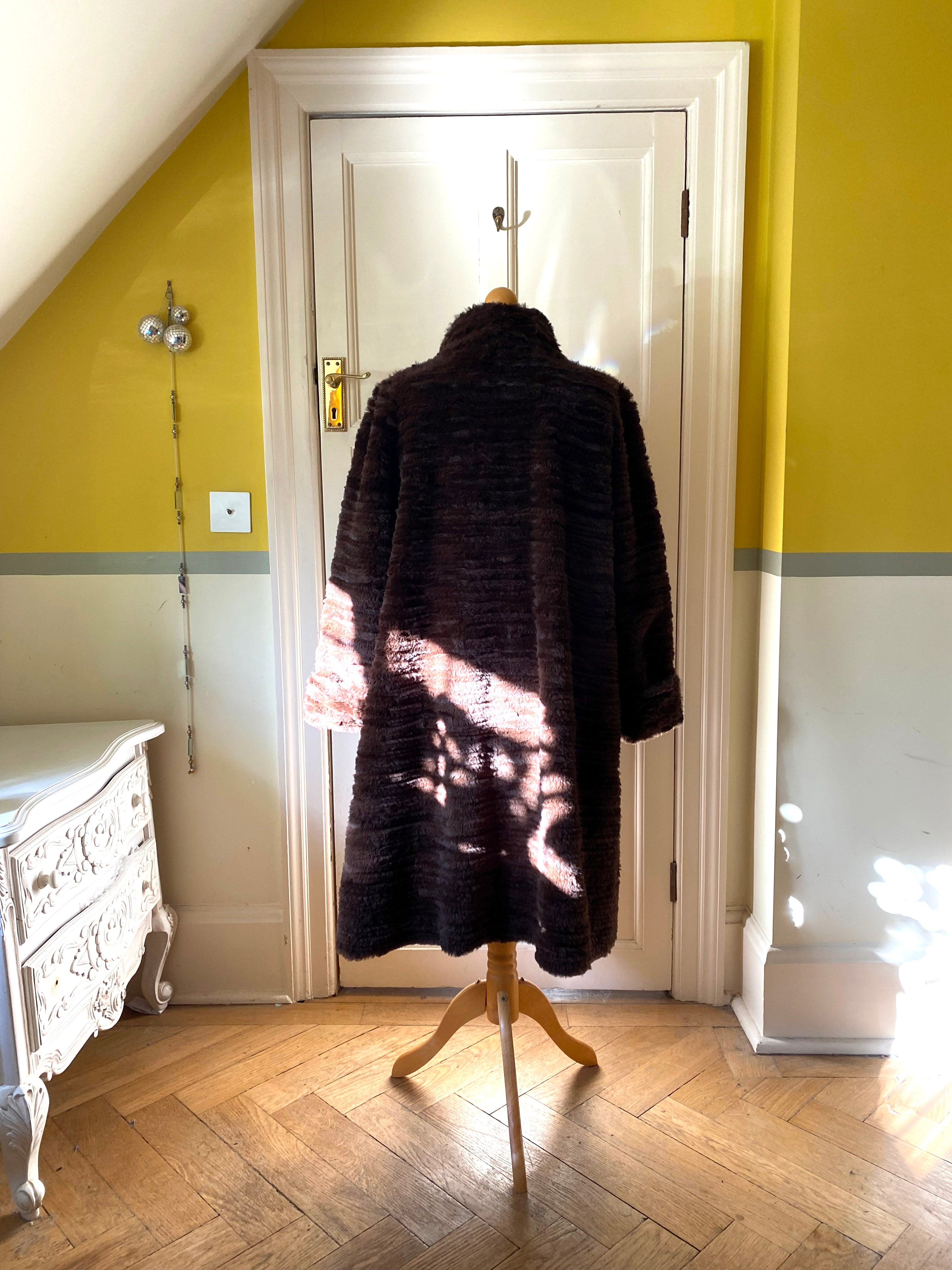 Reversible Brown Fur Coat