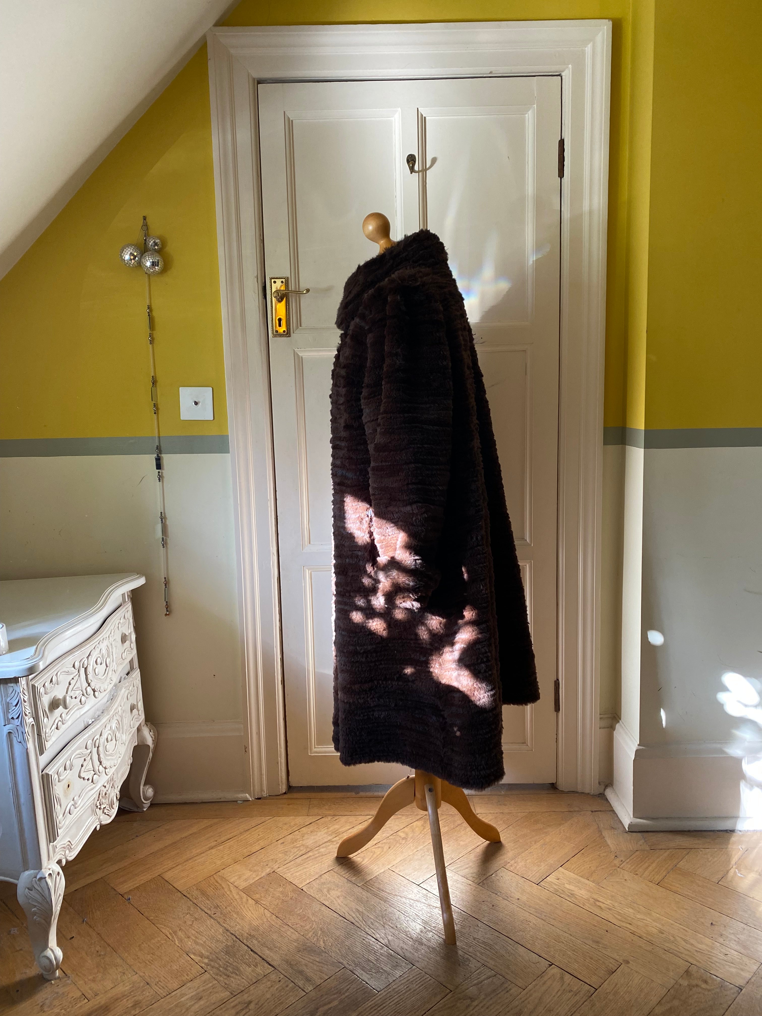 Reversible Brown Fur Coat