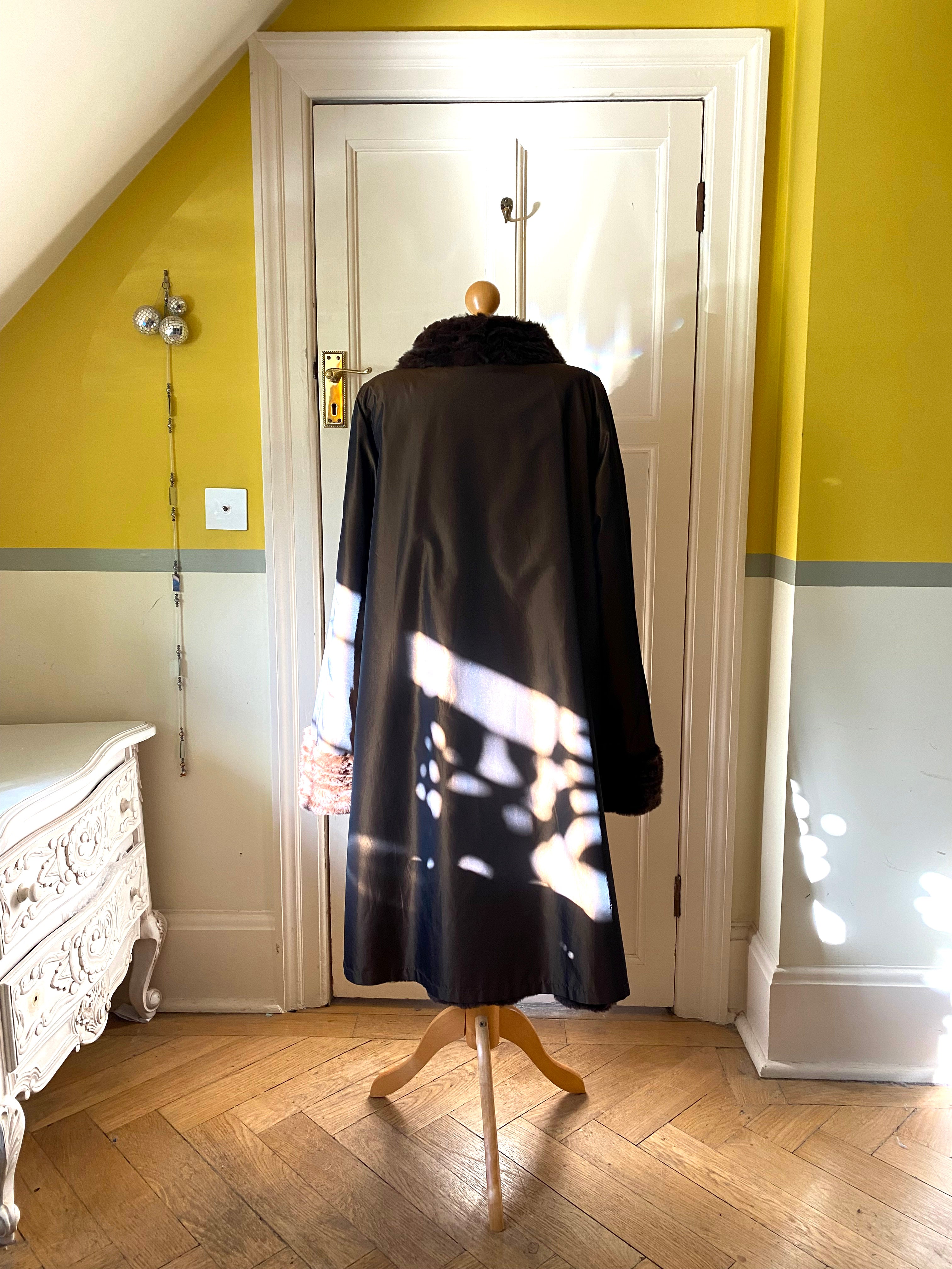 Reversible Brown Fur Coat