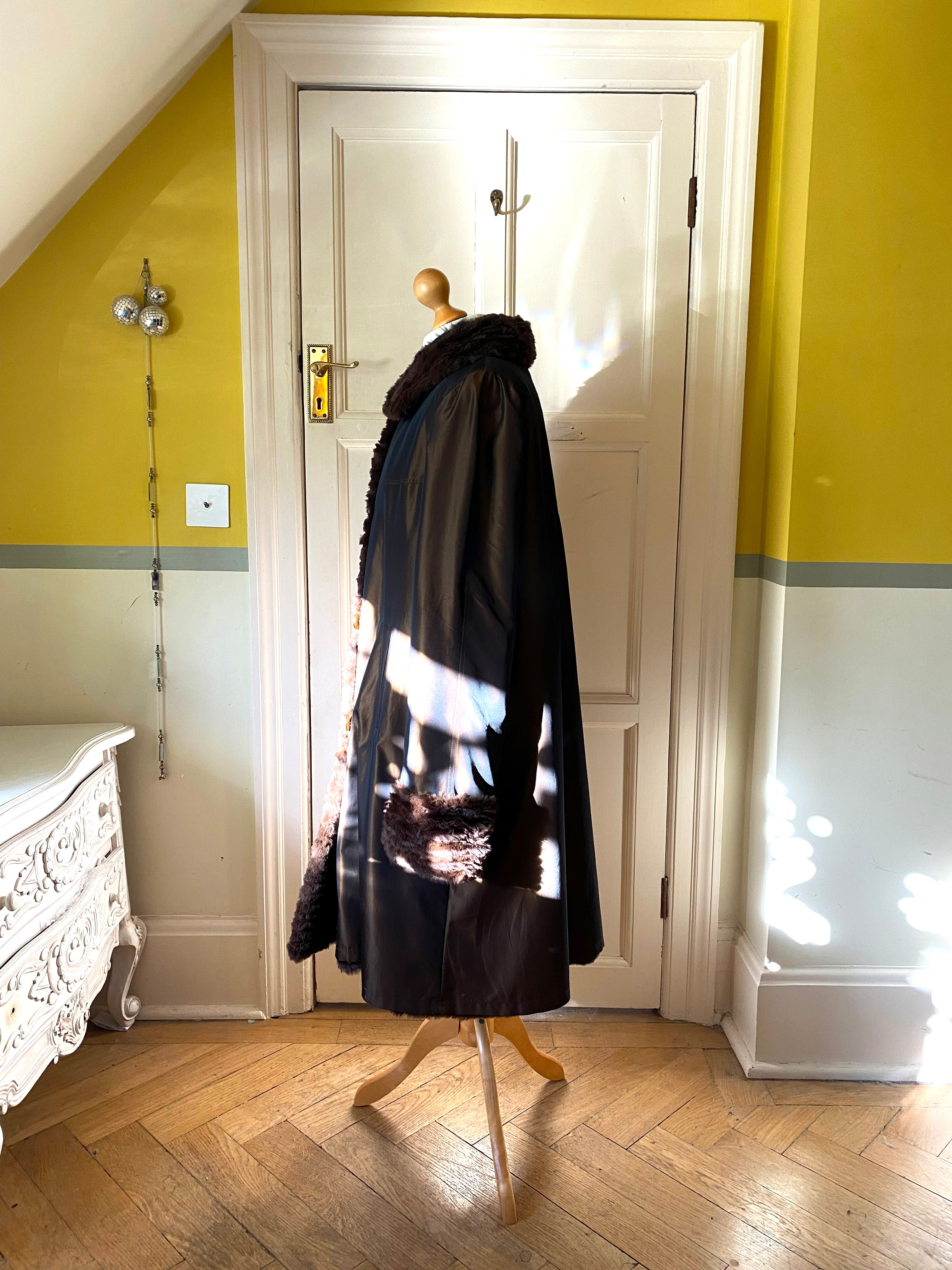 Reversible Brown Fur Coat