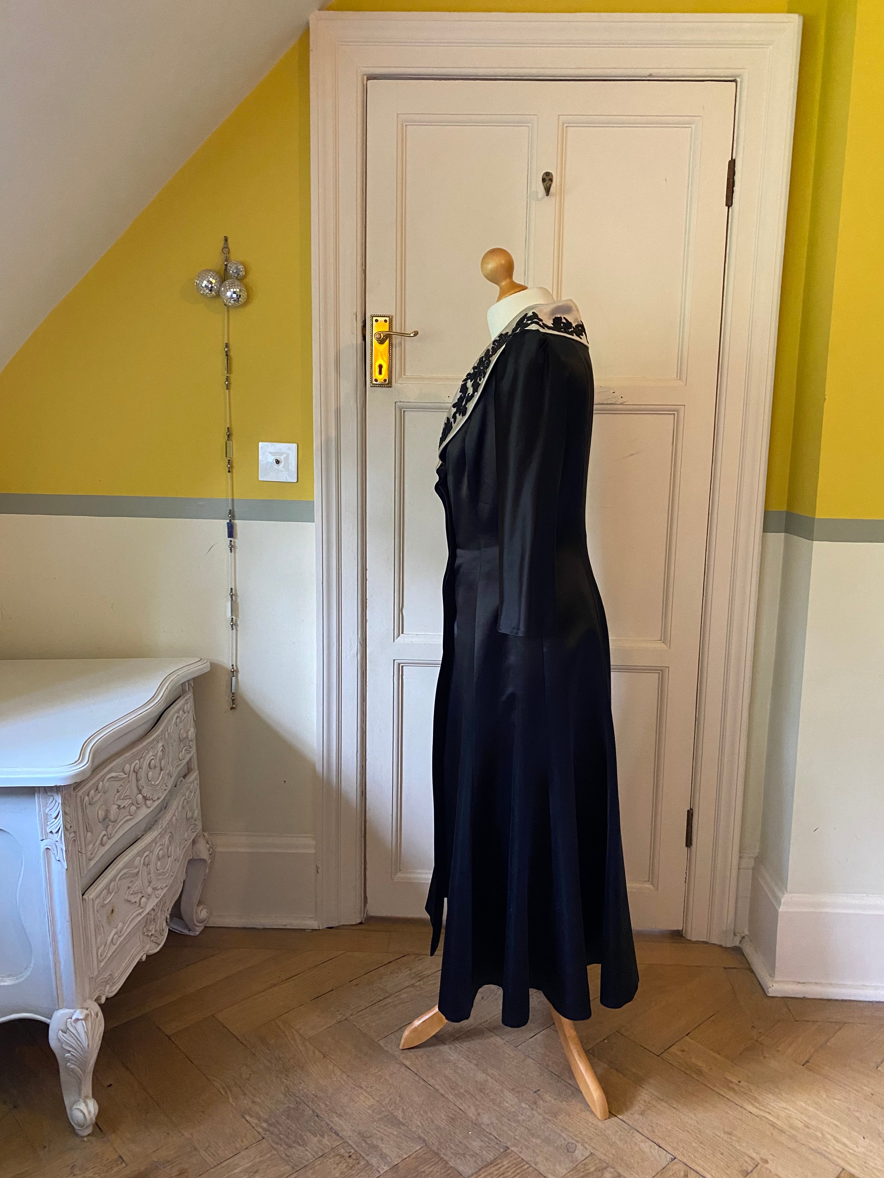 Ronit Zilkha Black Silk Beaded Coat