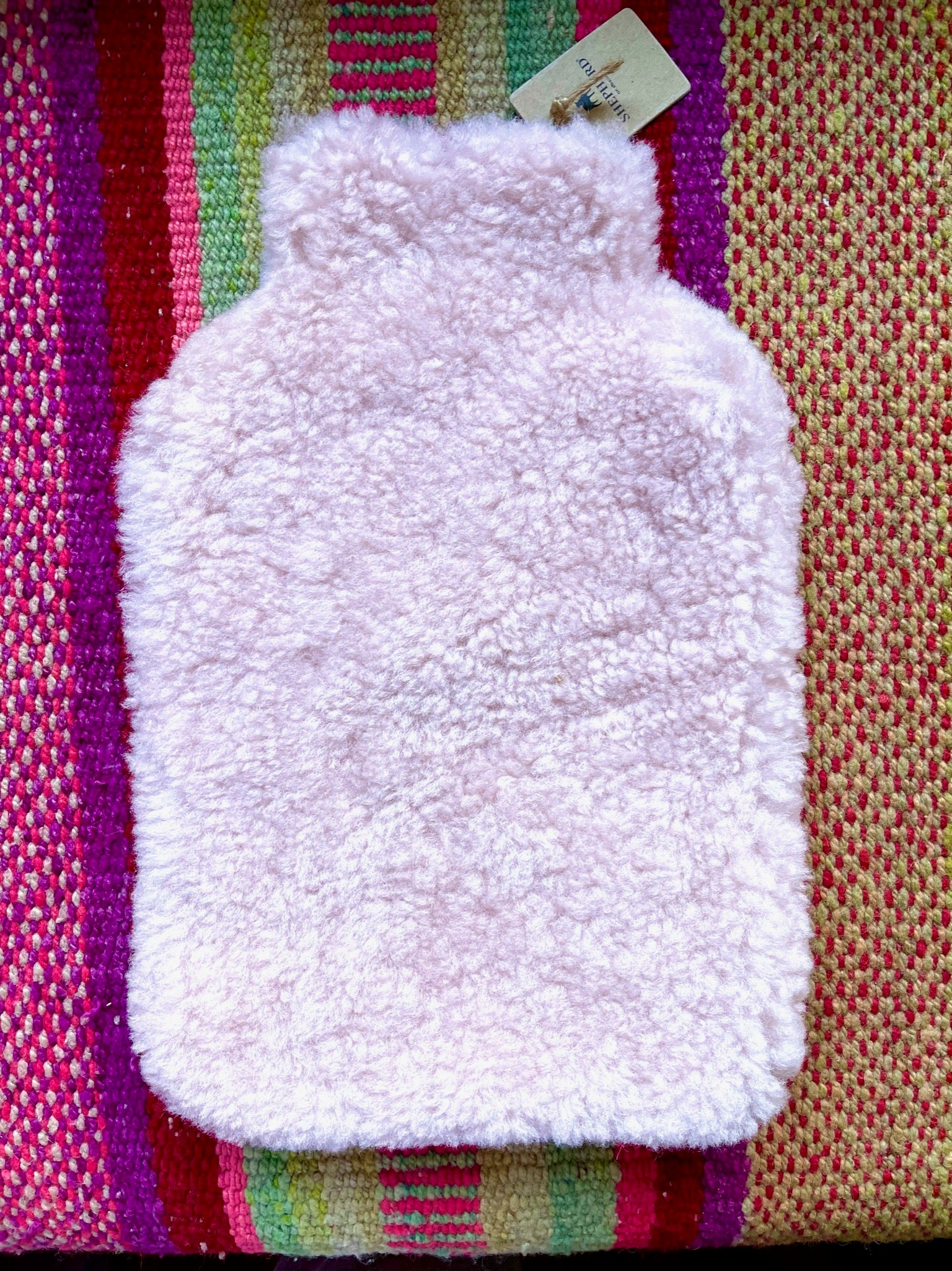 Pink Sheepskin Hot Water Bottle Cover