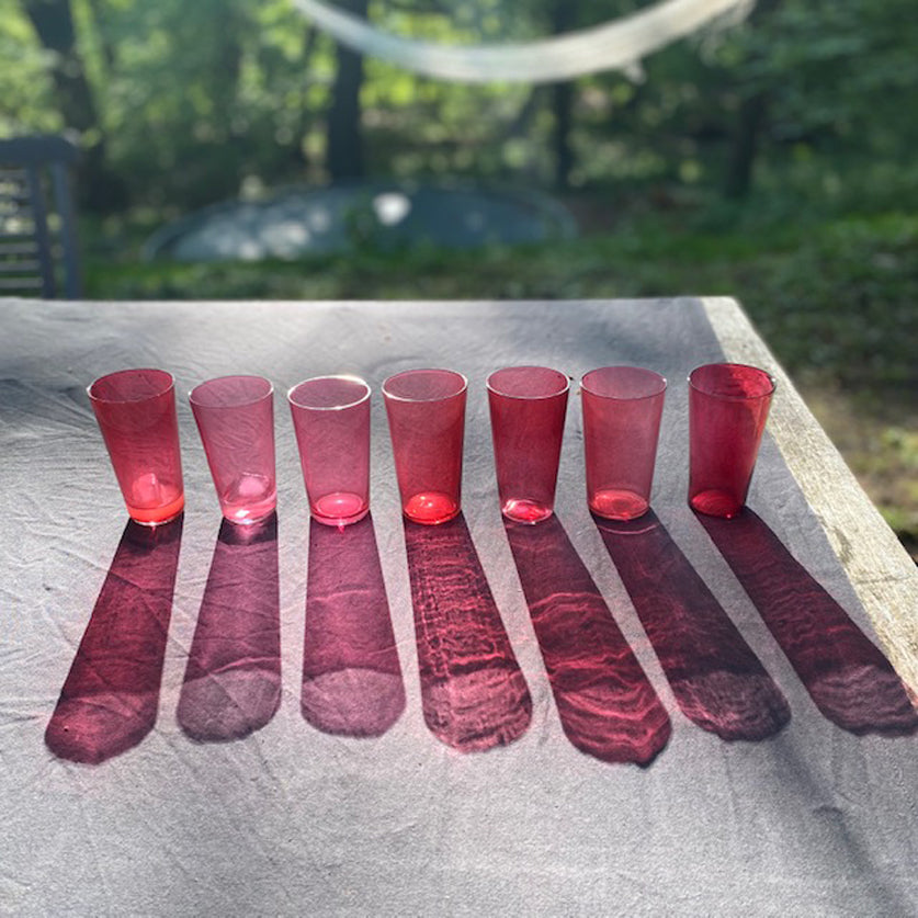 Cranberry Glass Jug & Tumblers