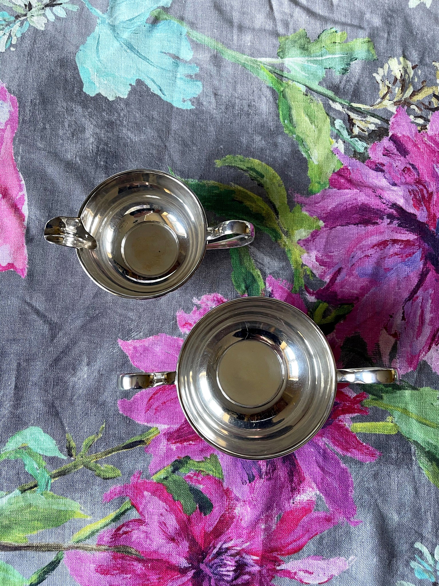 Vintage Silver Sugar Bowl & Jug