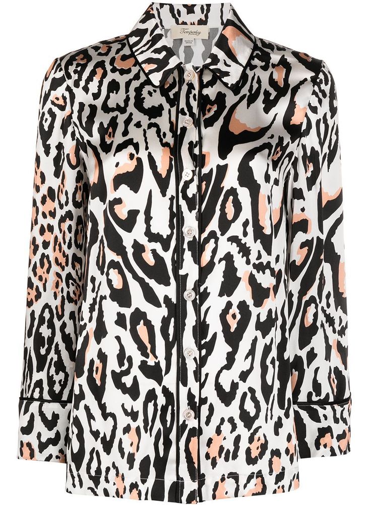 Temperley London Pyjamas Elpis Leopard Silk Shirt & Trousers