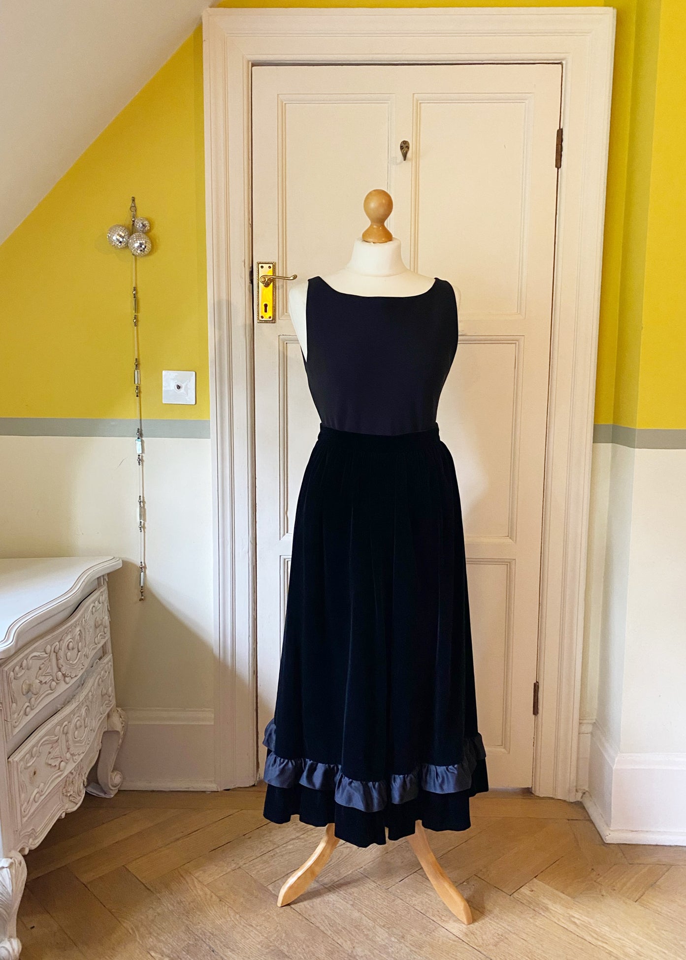 Vintage Black Velvet Skirt