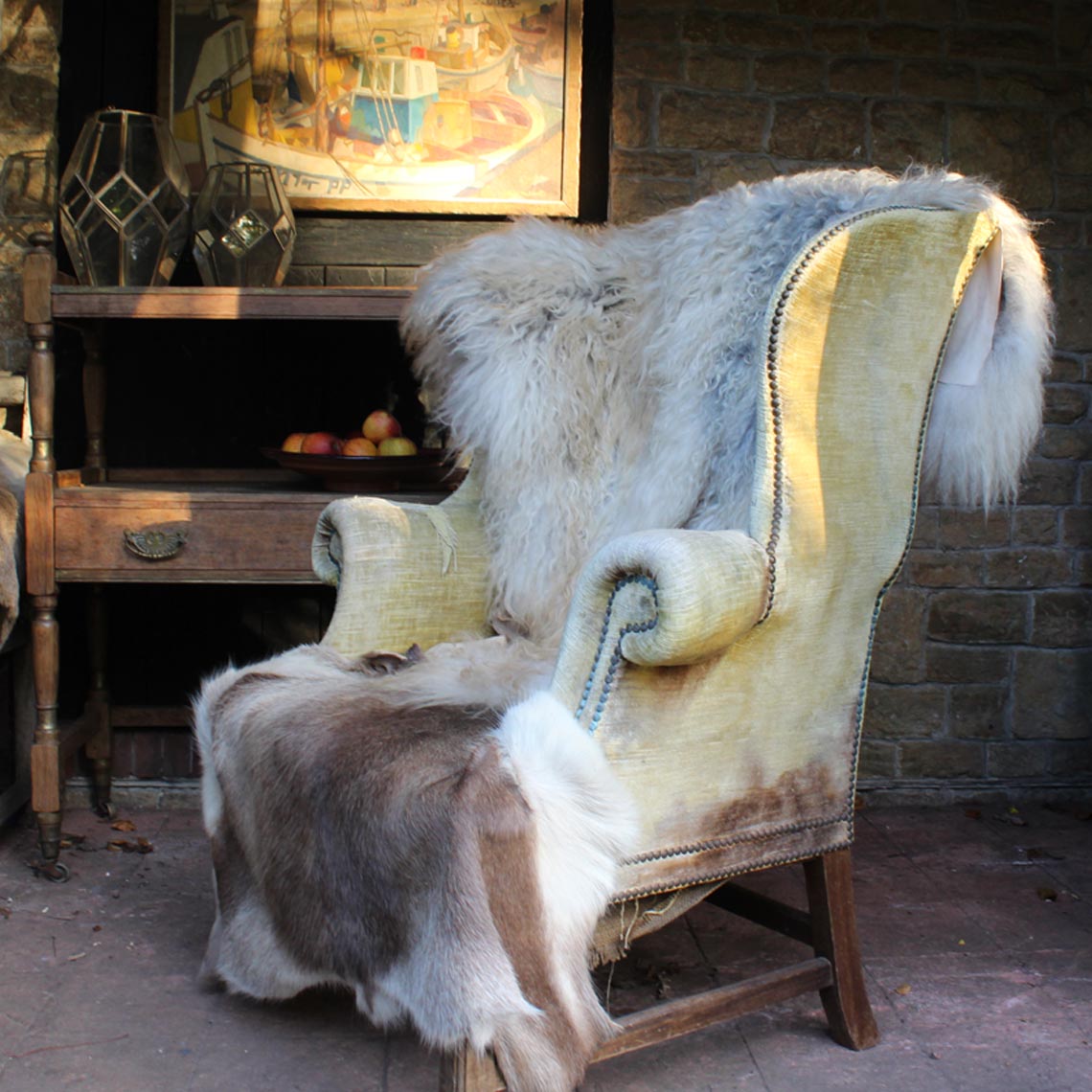 golden winged chair