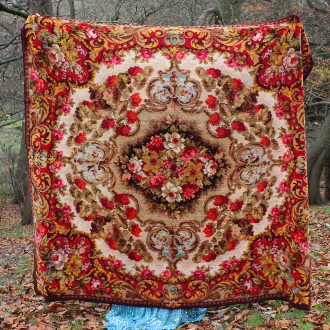 Victorian Antique Chenille Table Carpet